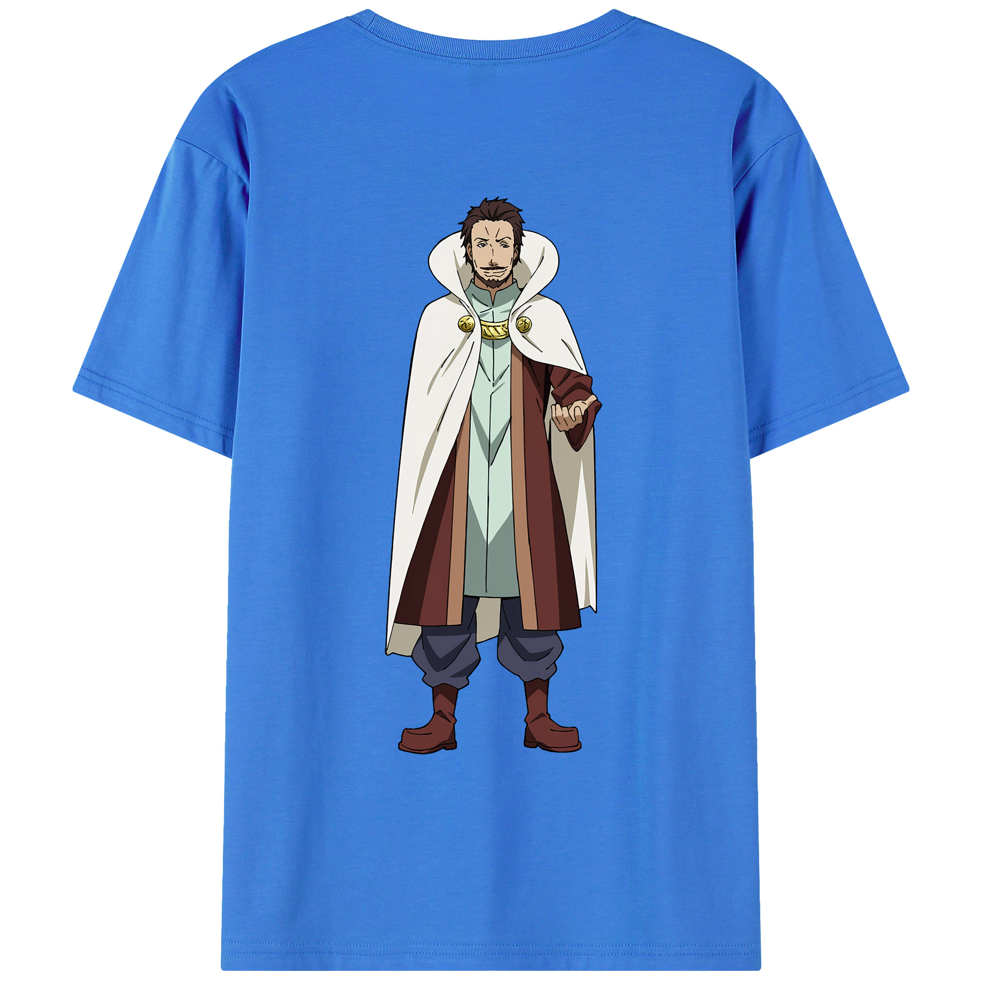 （画像用） 転スラ Regarding Reincarnated to Slime 綿100％ メンズ半袖Tシャツ（バックプリント） 通気性