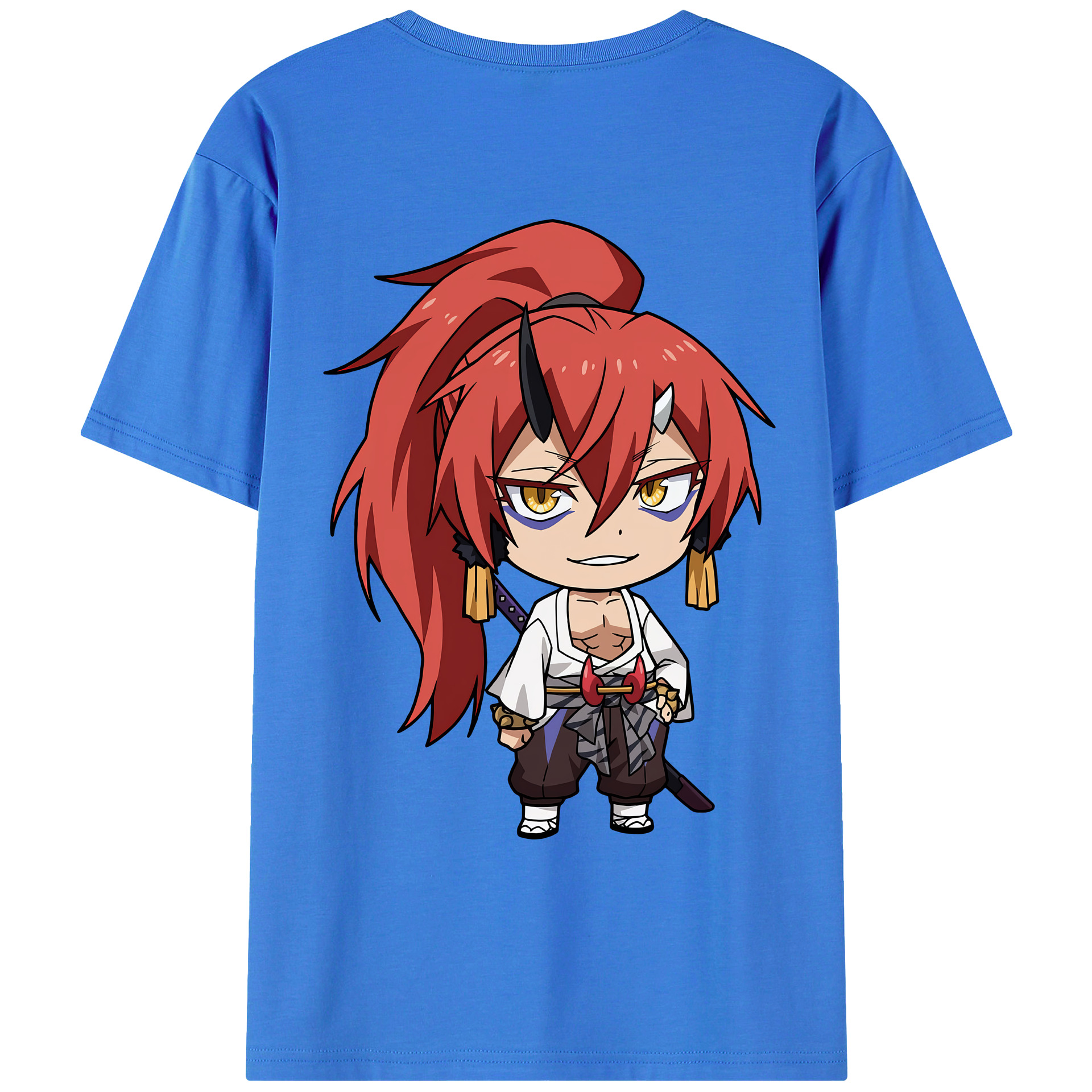 （画像用） 転スラ Regarding Reincarnated to Slime 綿100％ メンズ半袖Tシャツ（バックプリント） 通気性