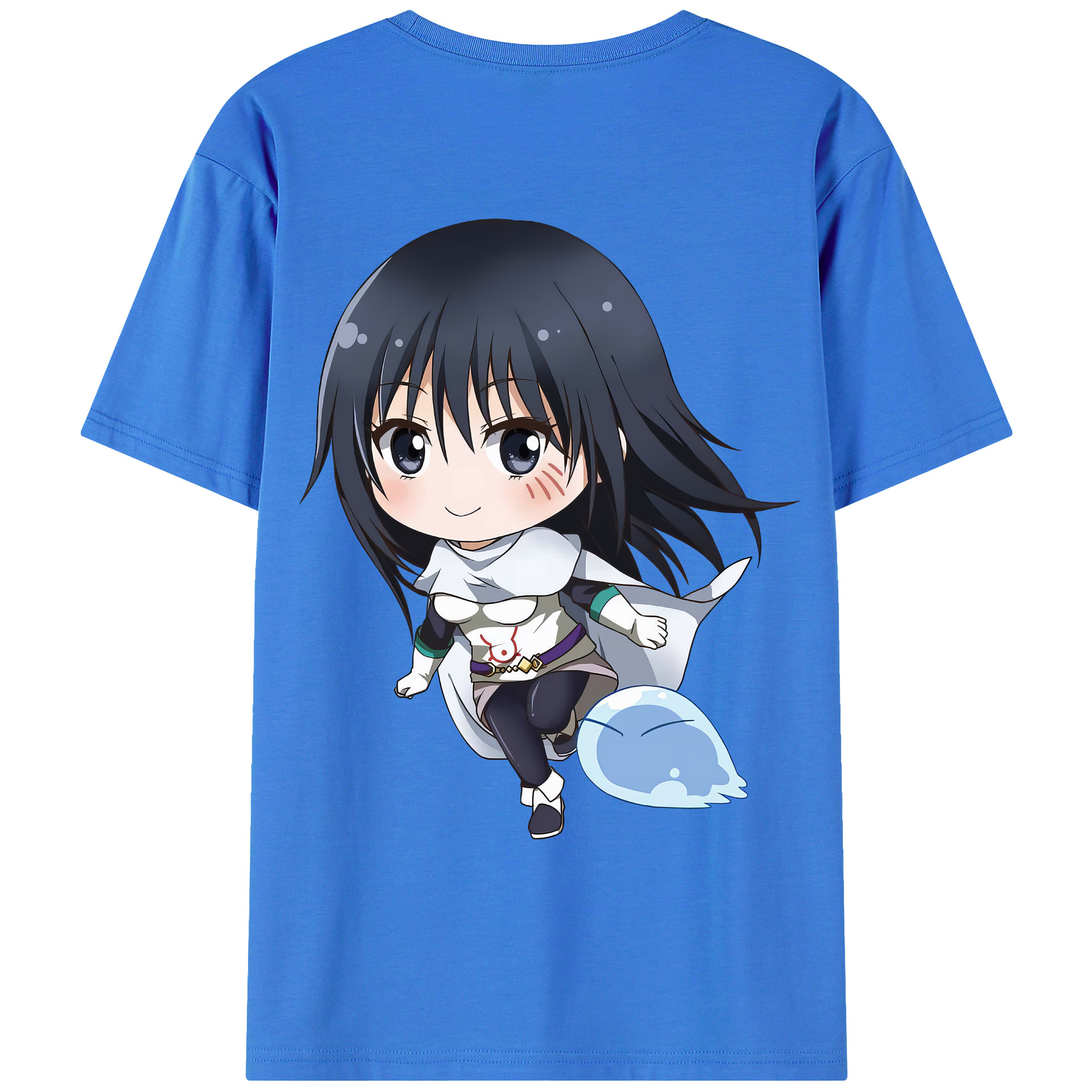 （画像用） 転スラ Regarding Reincarnated to Slime 綿100％ メンズ半袖Tシャツ（バックプリント） 通気性