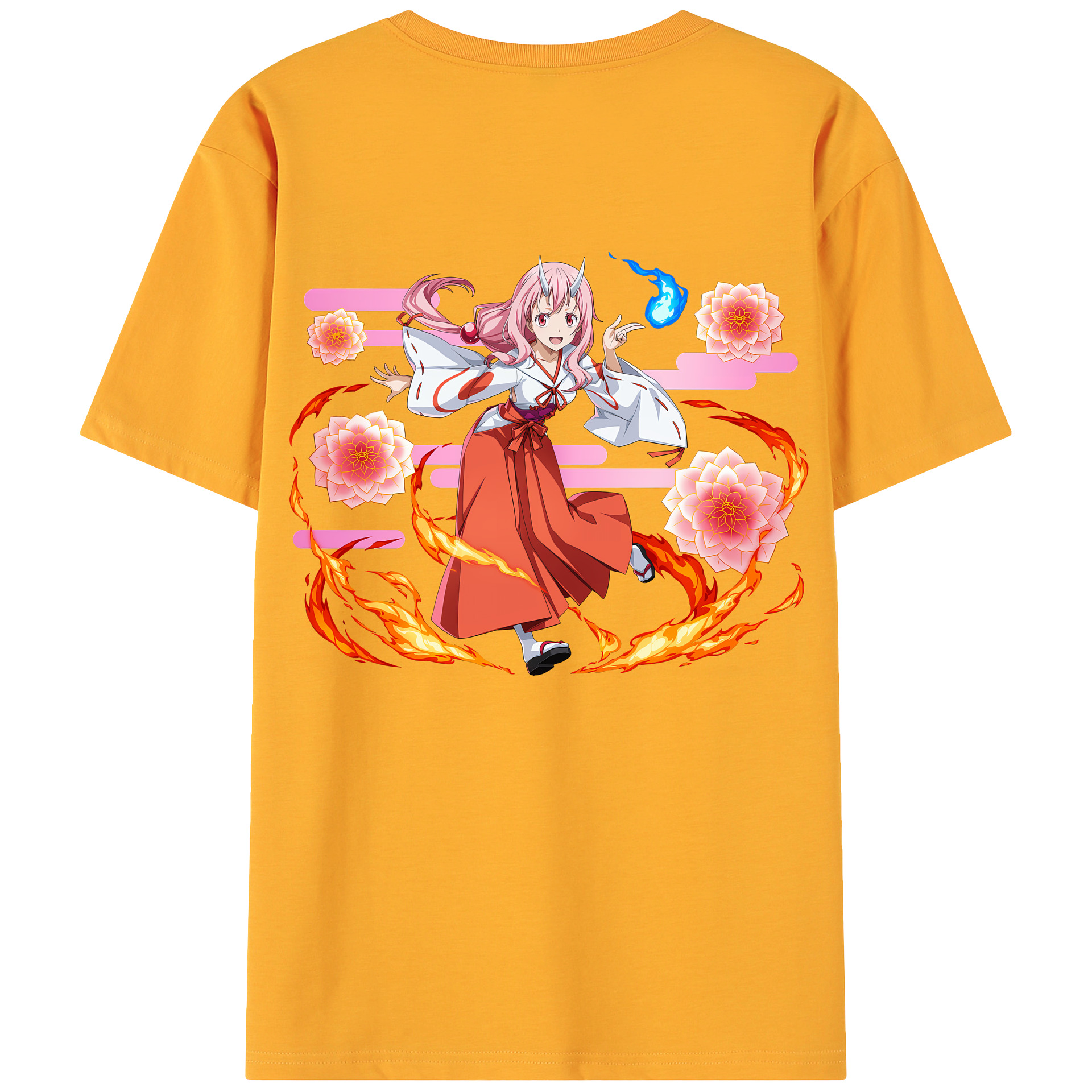 （画像用） 転スラ Regarding Reincarnated to Slime 綿100％ メンズ半袖Tシャツ（バックプリント） 通気性