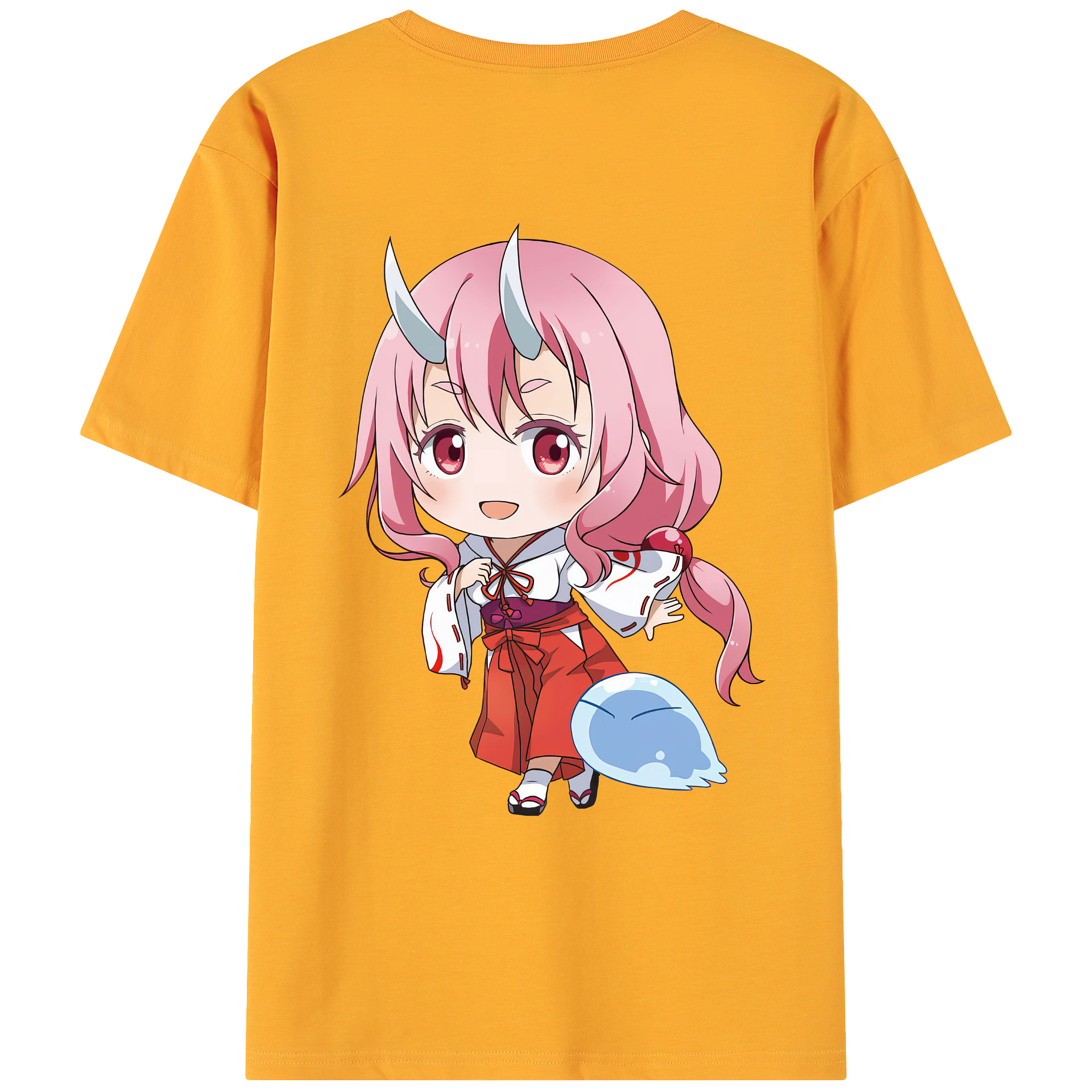 （画像用） 転スラ Regarding Reincarnated to Slime 綿100％ メンズ半袖Tシャツ（バックプリント） 通気性
