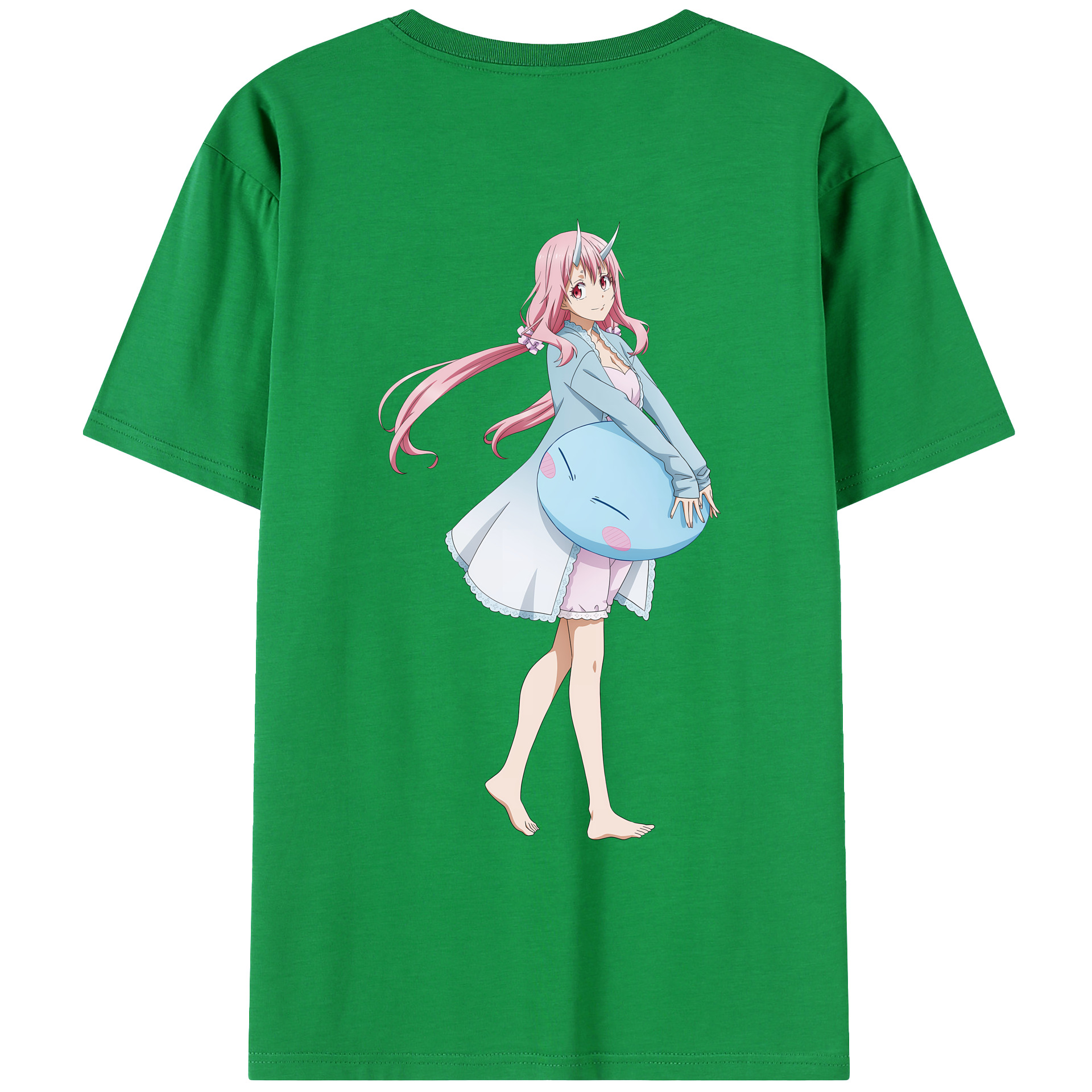 （画像用） 転スラ Regarding Reincarnated to Slime 綿100％ メンズ半袖Tシャツ（バックプリント） 通気性