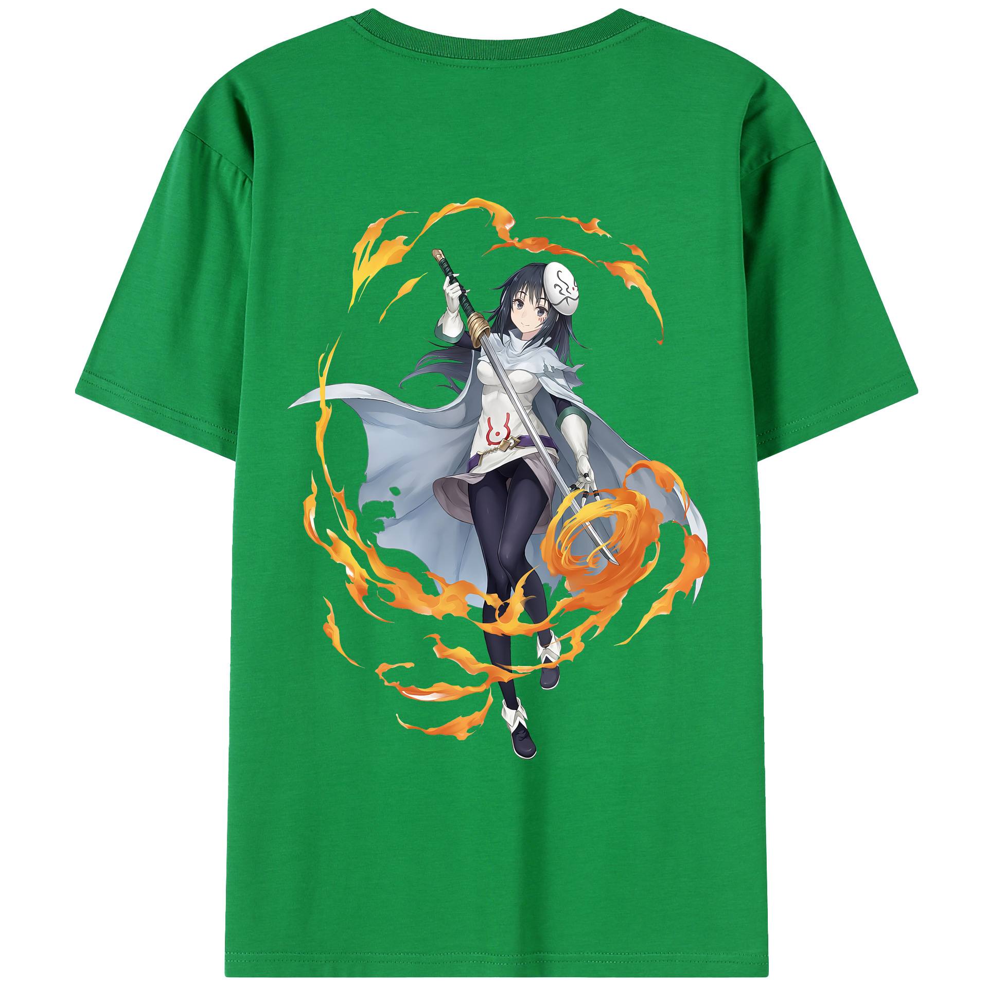 （画像用） 転スラ Regarding Reincarnated to Slime 綿100％ メンズ半袖Tシャツ（バックプリント） 通気性
