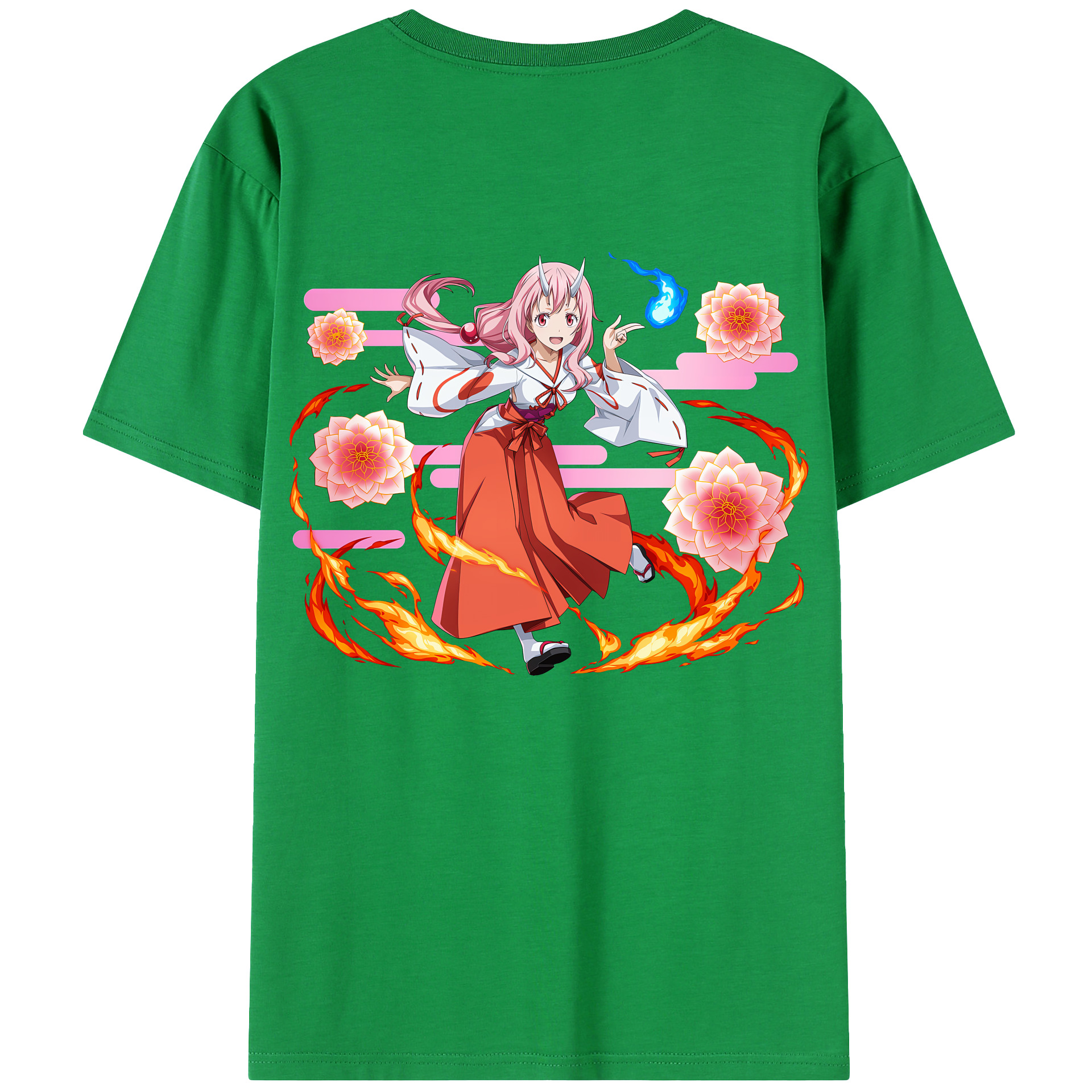 （画像用） 転スラ Regarding Reincarnated to Slime 綿100％ メンズ半袖Tシャツ（バックプリント） 通気性