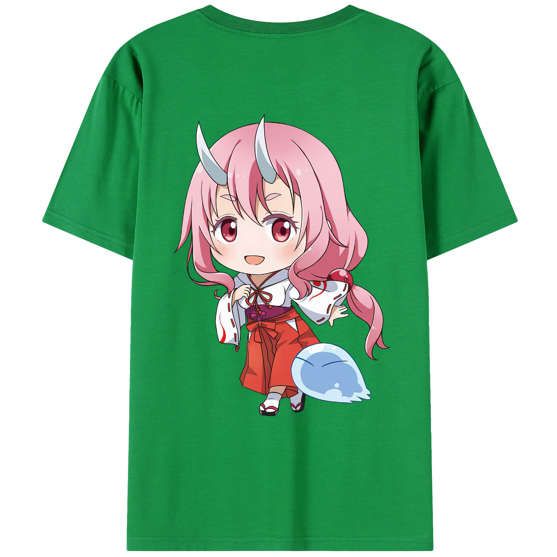 （画像用） 転スラ Regarding Reincarnated to Slime 綿100％ メンズ半袖Tシャツ（バックプリント） 通気性
