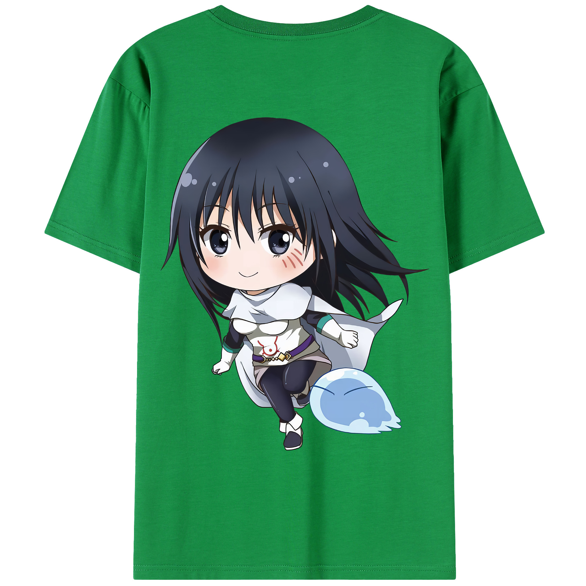 （画像用） 転スラ Regarding Reincarnated to Slime 綿100％ メンズ半袖Tシャツ（バックプリント） 通気性