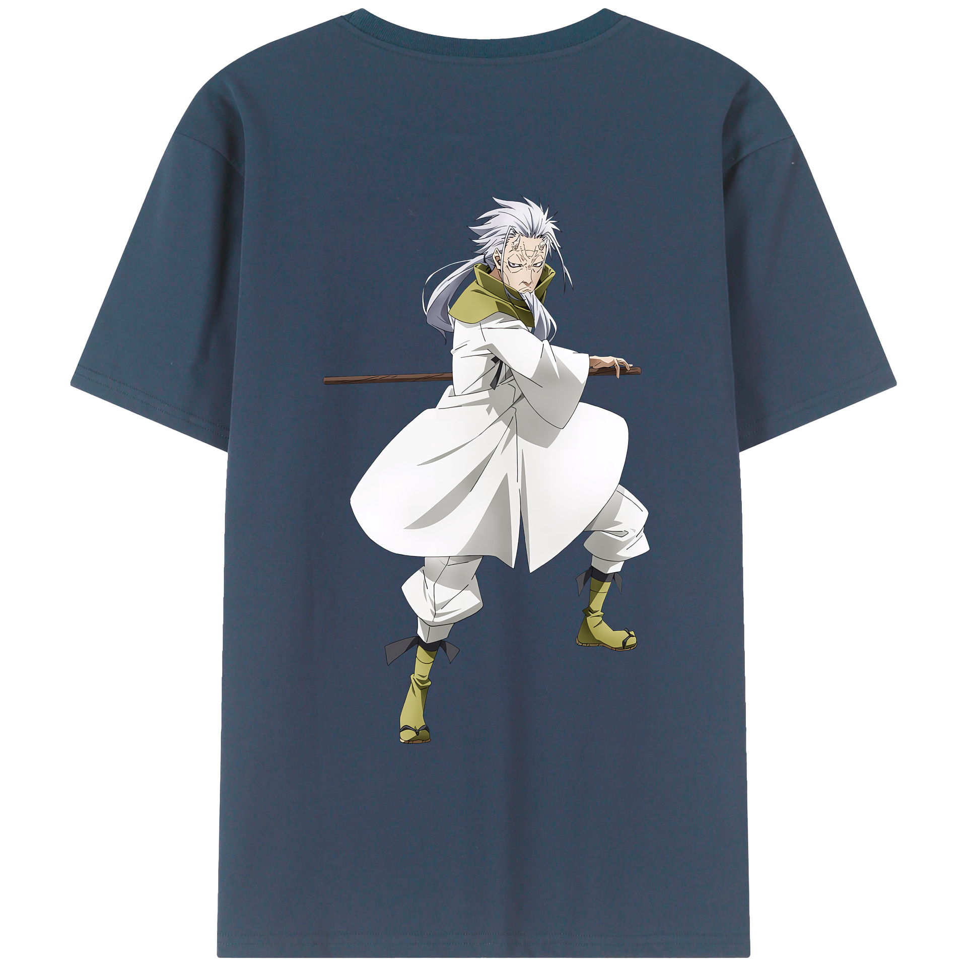 （画像用） 転スラ Regarding Reincarnated to Slime 綿100％ メンズ半袖Tシャツ（バックプリント） 通気性