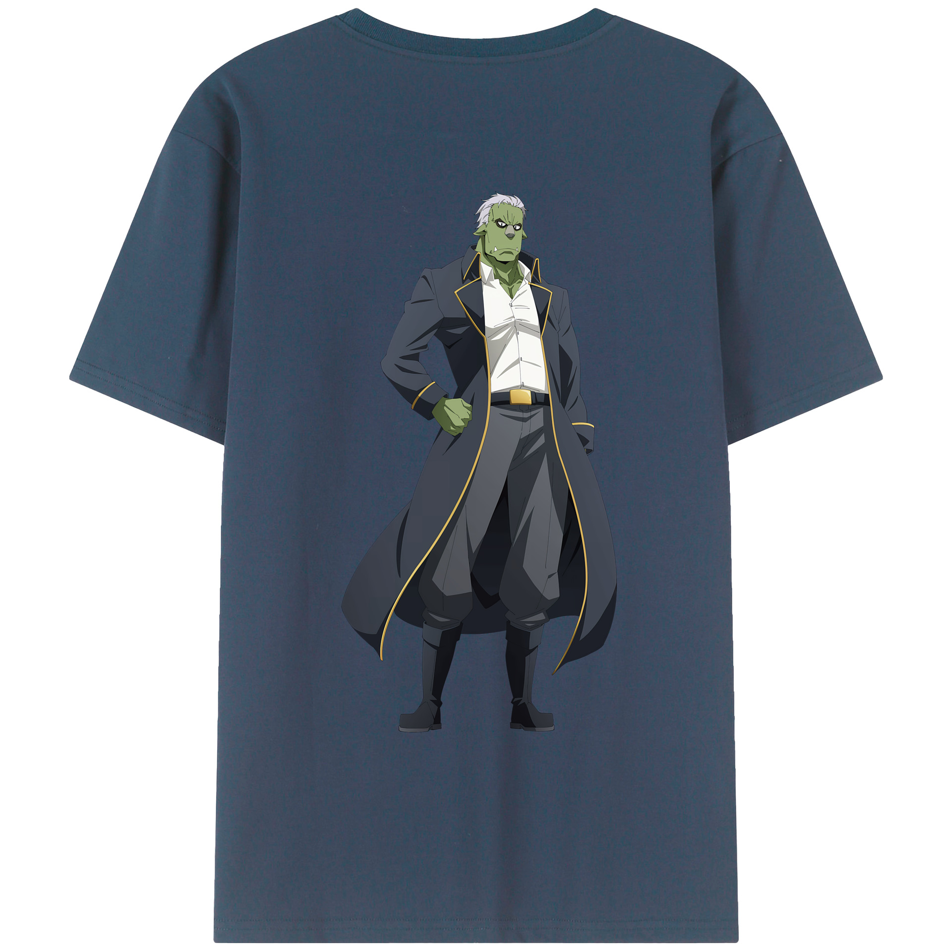 （画像用） 転スラ Regarding Reincarnated to Slime 綿100％ メンズ半袖Tシャツ（バックプリント） 通気性