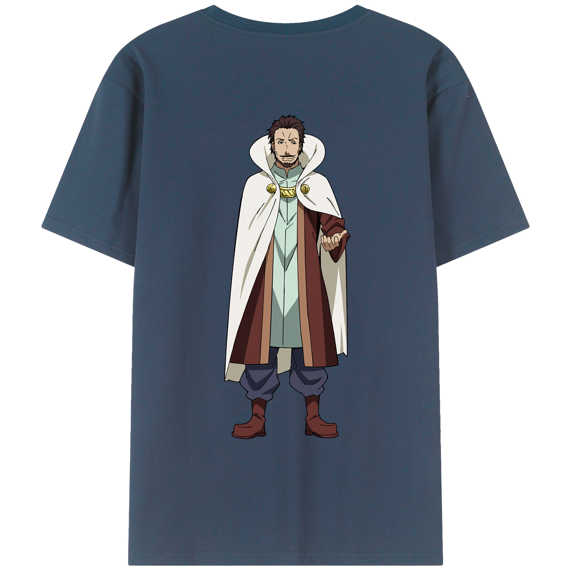 （画像用） 転スラ Regarding Reincarnated to Slime 綿100％ メンズ半袖Tシャツ（バックプリント） 通気性