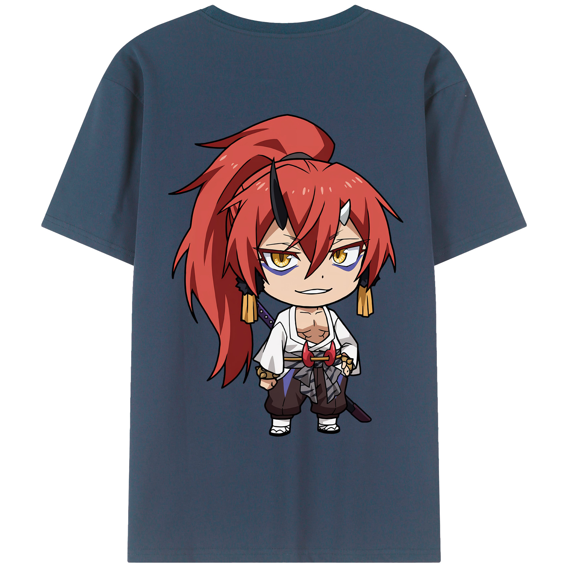 （画像用） 転スラ Regarding Reincarnated to Slime 綿100％ メンズ半袖Tシャツ（バックプリント） 通気性