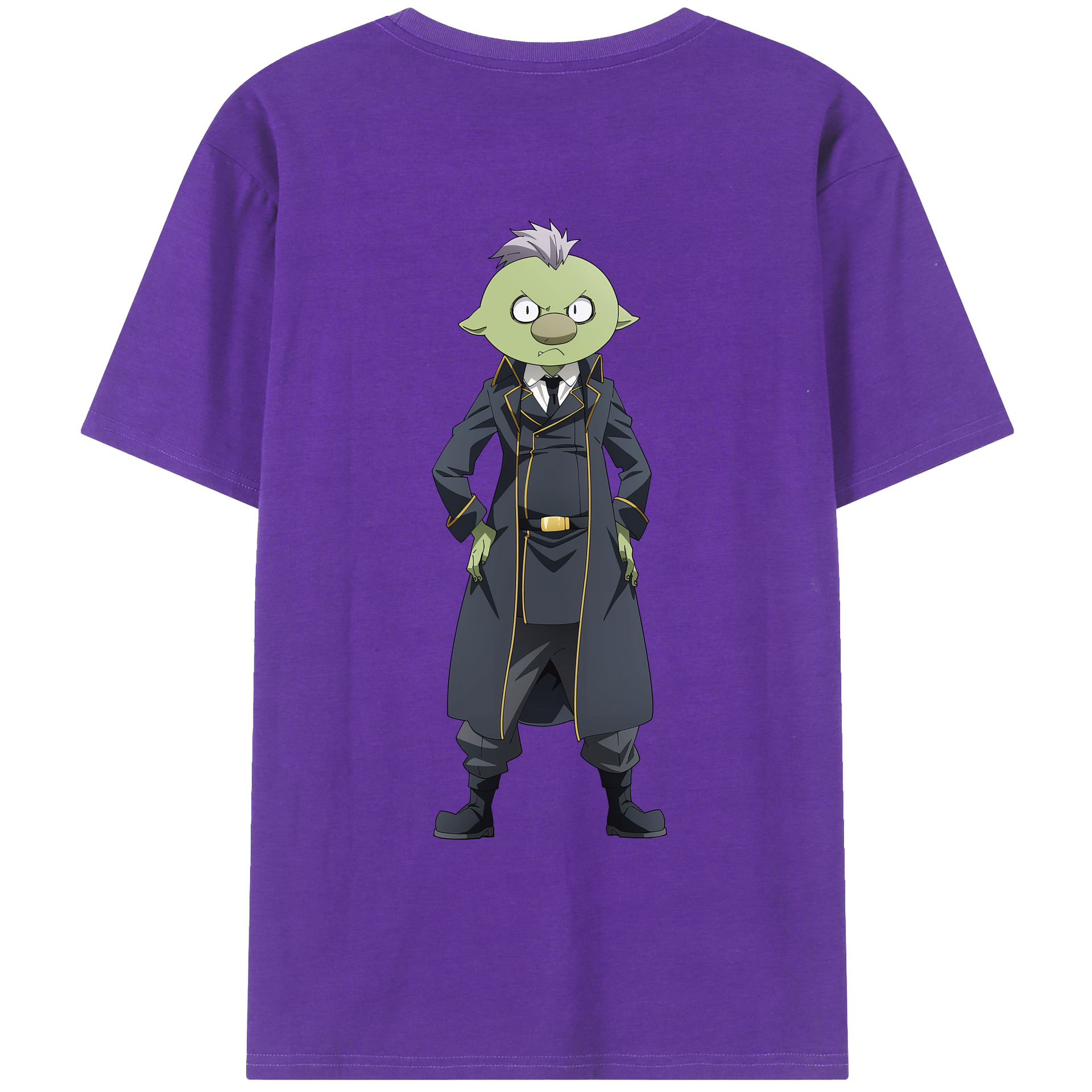 （画像用） 転スラ Regarding Reincarnated to Slime 綿100％ メンズ半袖Tシャツ（バックプリント） 通気性