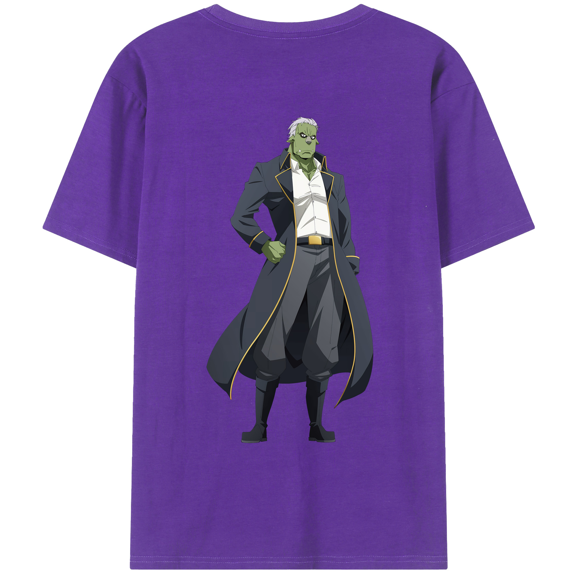 （画像用） 転スラ Regarding Reincarnated to Slime 綿100％ メンズ半袖Tシャツ（バックプリント） 通気性