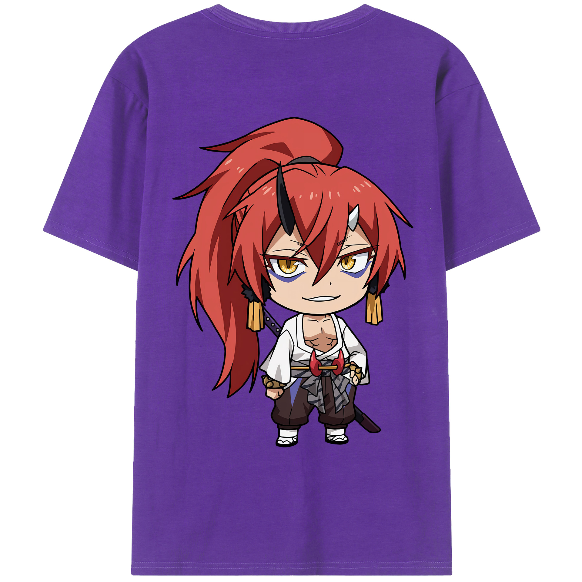 （画像用） 転スラ Regarding Reincarnated to Slime 綿100％ メンズ半袖Tシャツ（バックプリント） 通気性