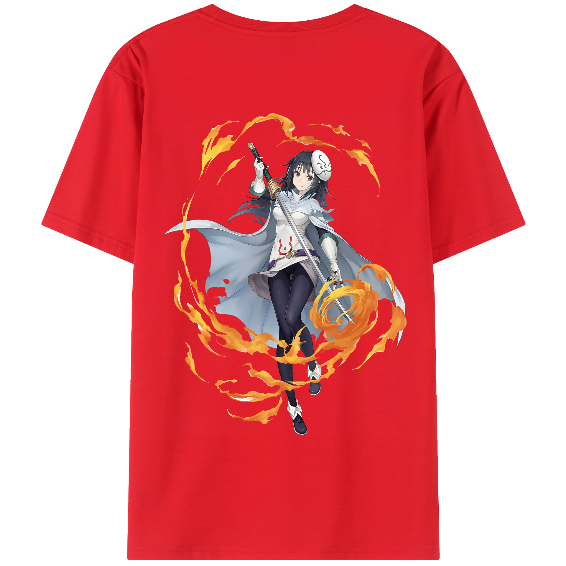 （画像用） 転スラ Regarding Reincarnated to Slime 綿100％ メンズ半袖Tシャツ（バックプリント） 通気性