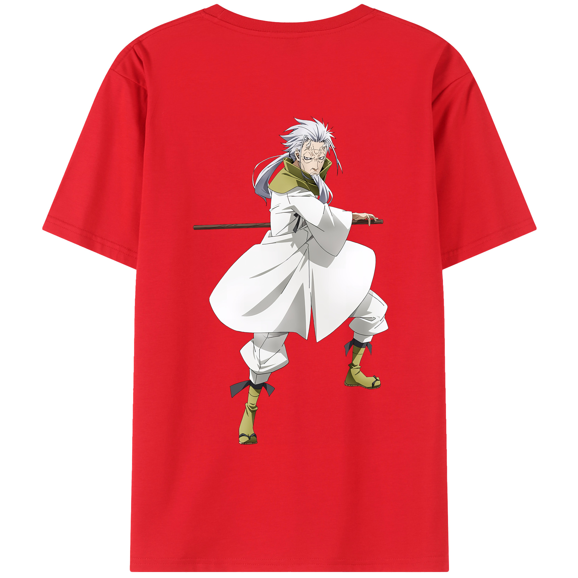 （画像用） 転スラ Regarding Reincarnated to Slime 綿100％ メンズ半袖Tシャツ（バックプリント） 通気性