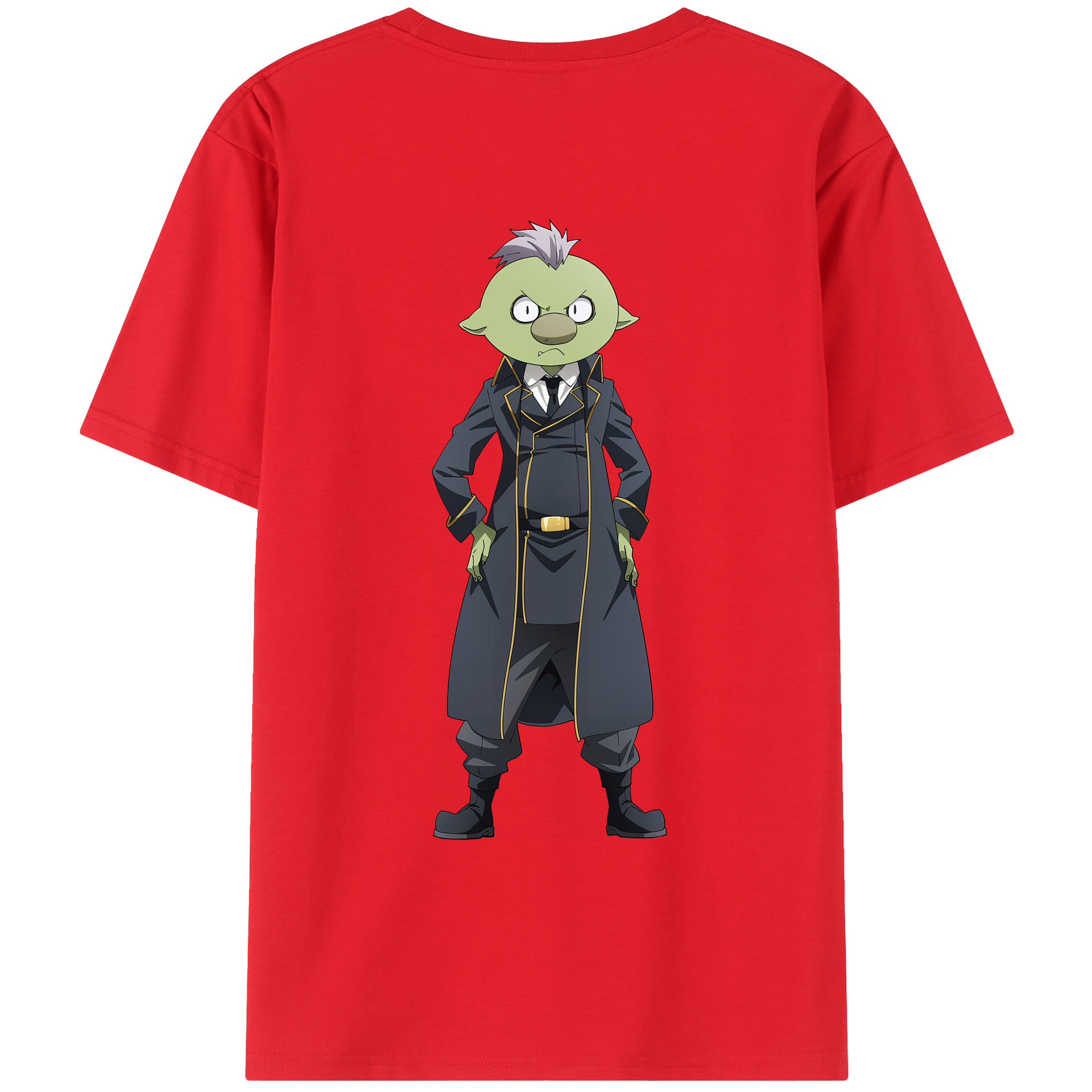 （画像用） 転スラ Regarding Reincarnated to Slime 綿100％ メンズ半袖Tシャツ（バックプリント） 通気性