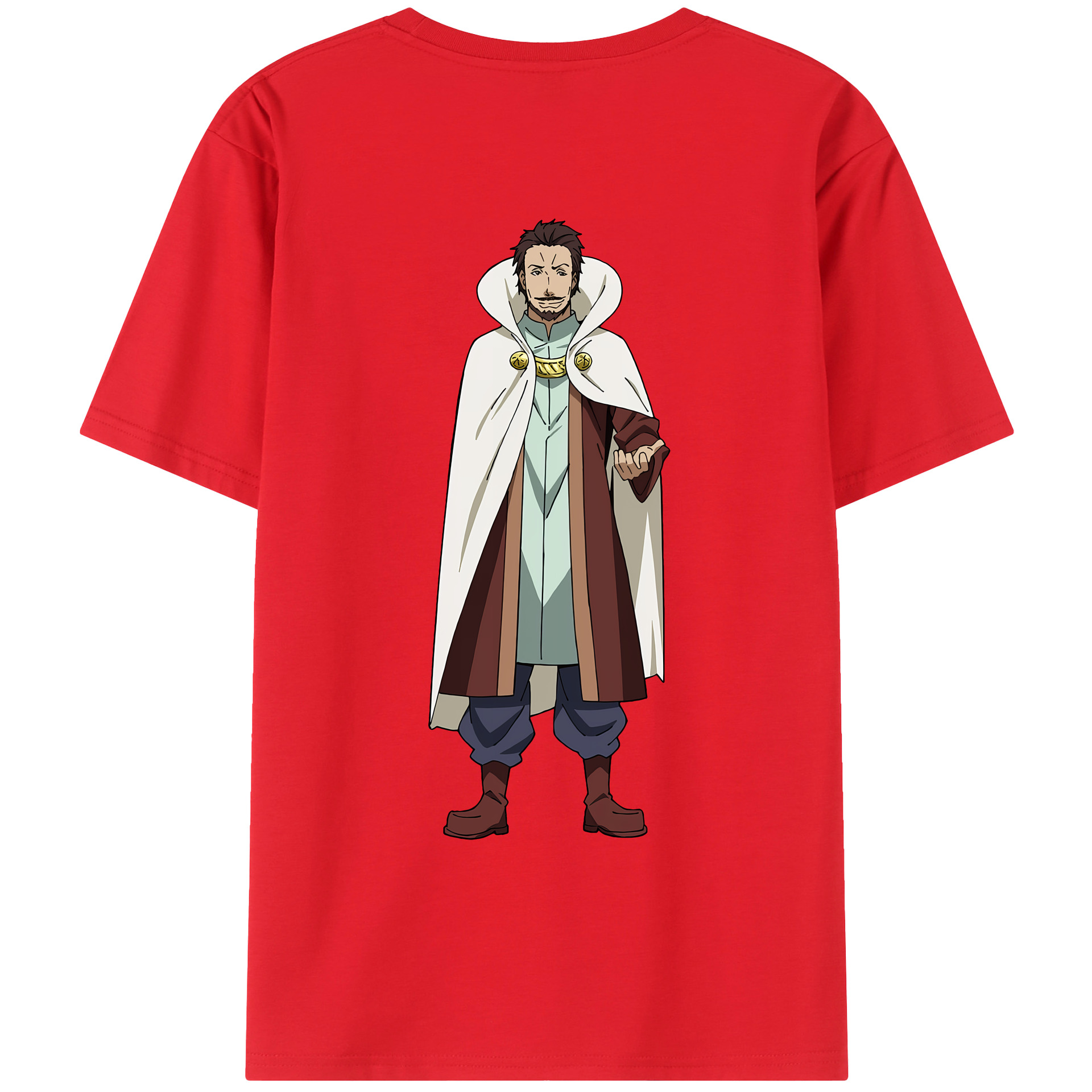 （画像用） 転スラ Regarding Reincarnated to Slime 綿100％ メンズ半袖Tシャツ（バックプリント） 通気性