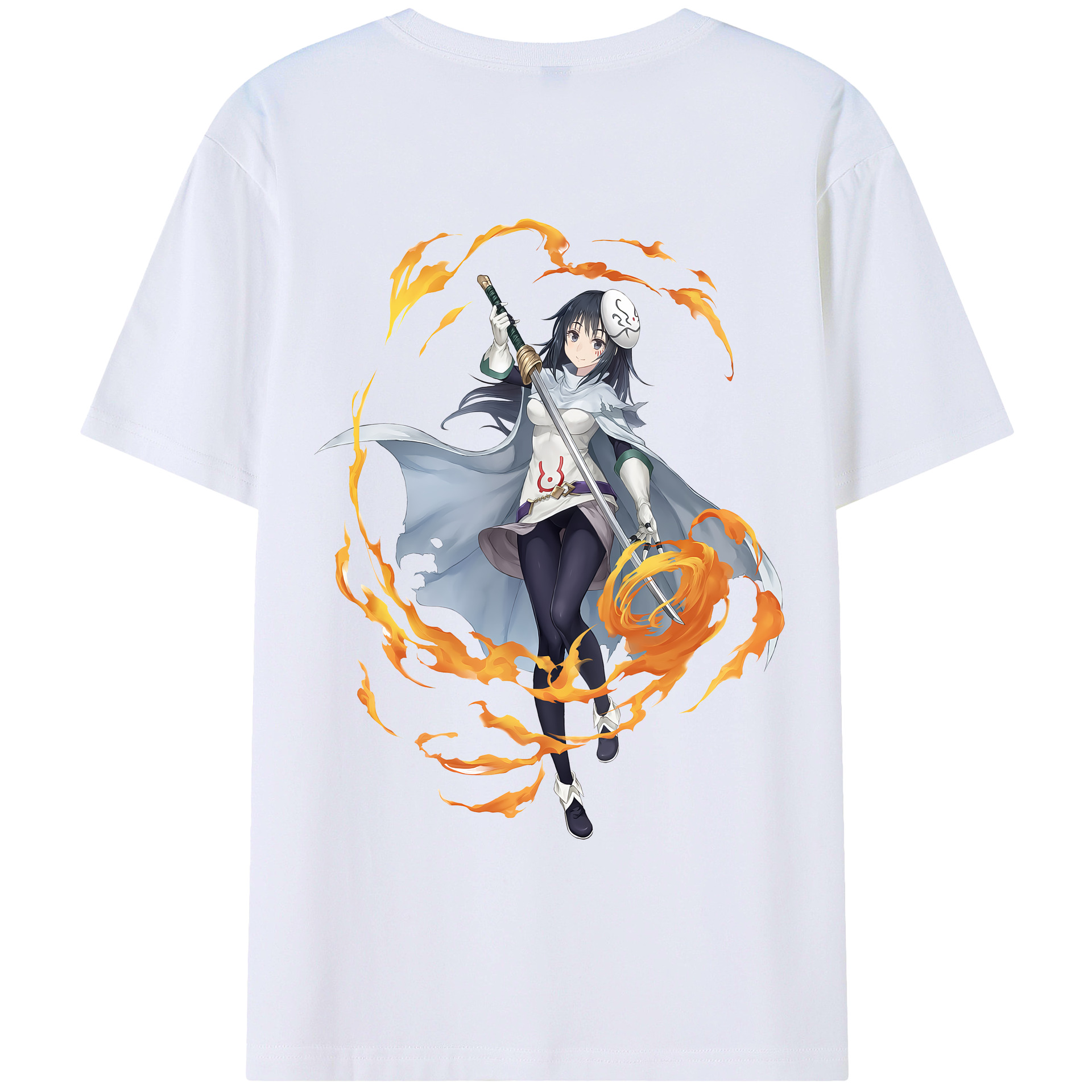 （画像用） 転スラ Regarding Reincarnated to Slime 綿100％ メンズ半袖Tシャツ（バックプリント） 通気性
