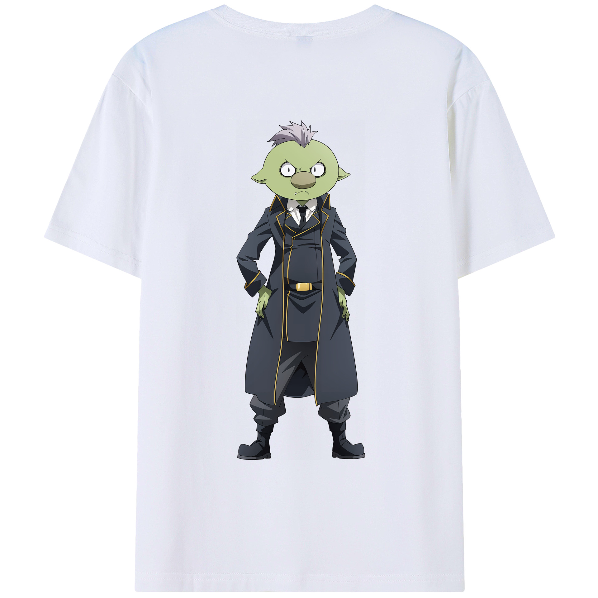 （画像用） 転スラ Regarding Reincarnated to Slime 綿100％ メンズ半袖Tシャツ（バックプリント） 通気性