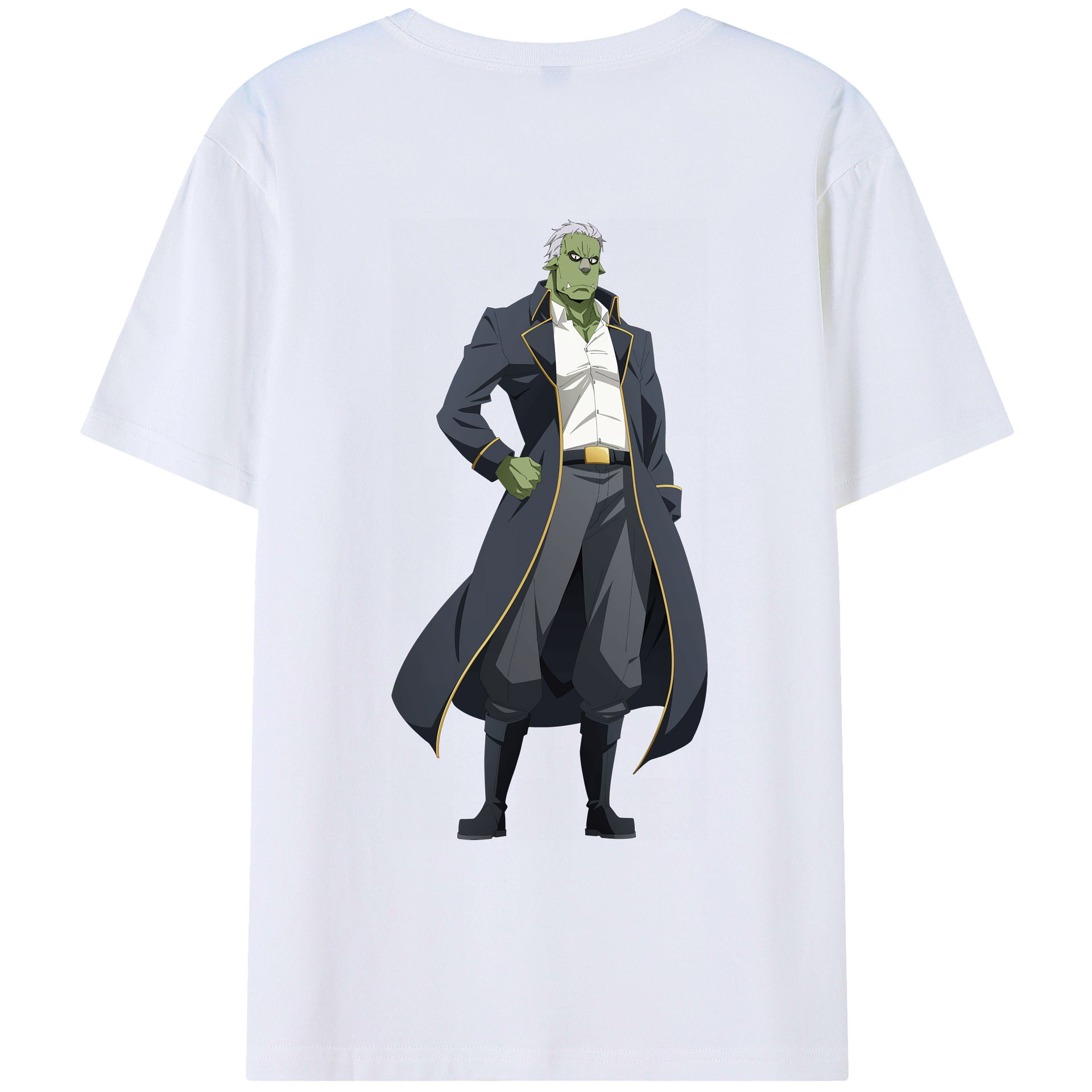 （画像用） 転スラ Regarding Reincarnated to Slime 綿100％ メンズ半袖Tシャツ（バックプリント） 通気性