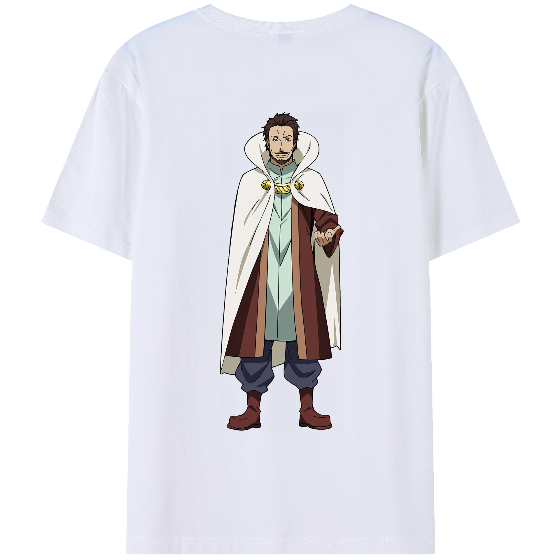 （画像用） 転スラ Regarding Reincarnated to Slime 綿100％ メンズ半袖Tシャツ（バックプリント） 通気性