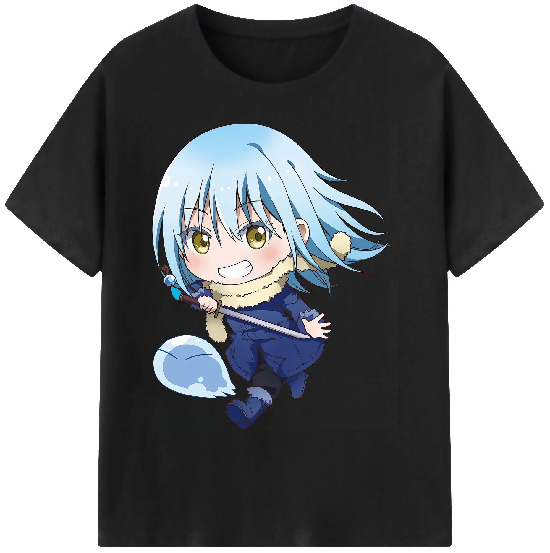 （画像用） 転スラ Regarding Reincarnated to Slime 綿100％ メンズ半袖Tシャツ｜肌触りやわらか＆通気性