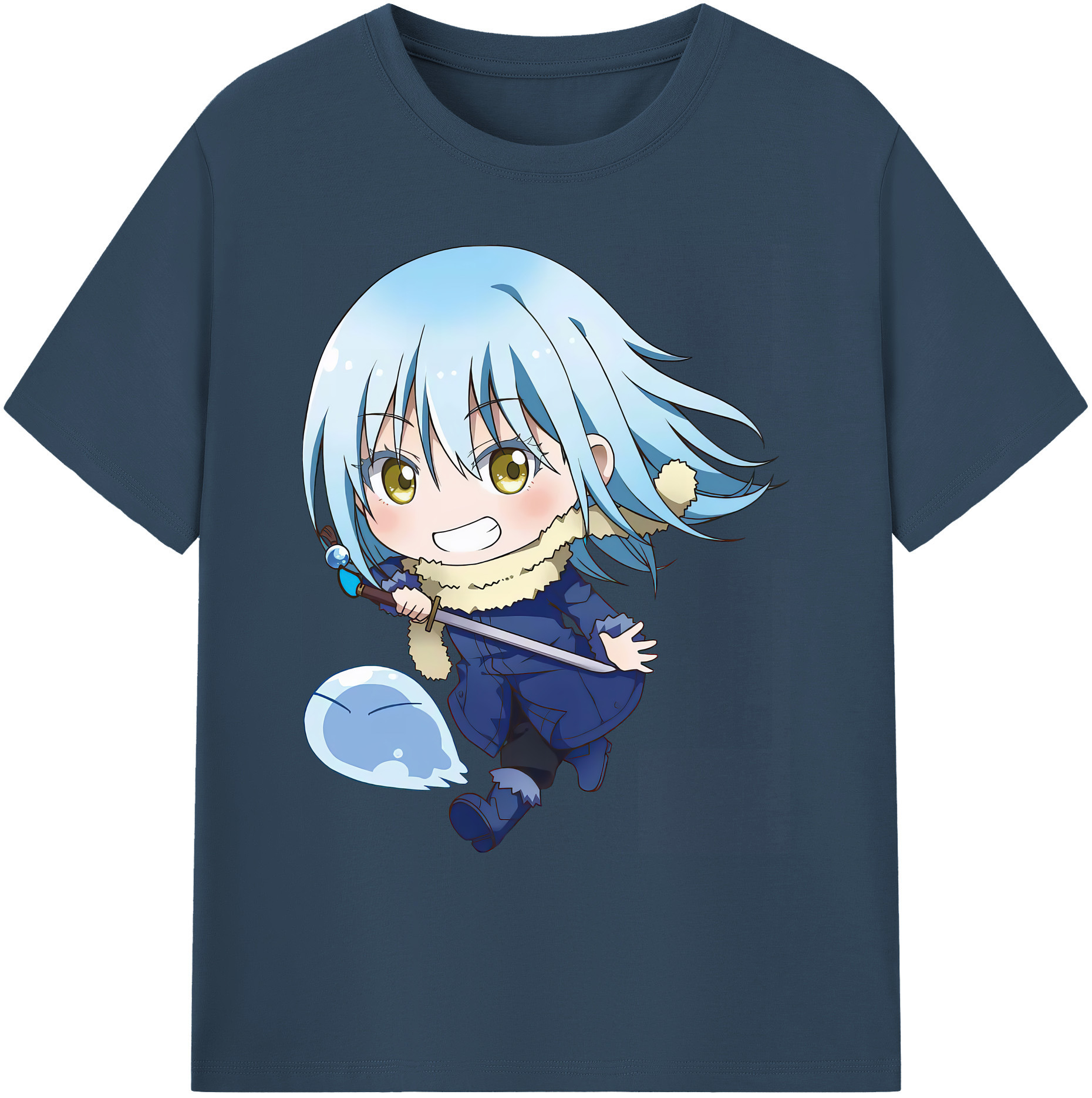 （画像用） 転スラ Regarding Reincarnated to Slime 綿100％ メンズ半袖Tシャツ｜肌触りやわらか＆通気性