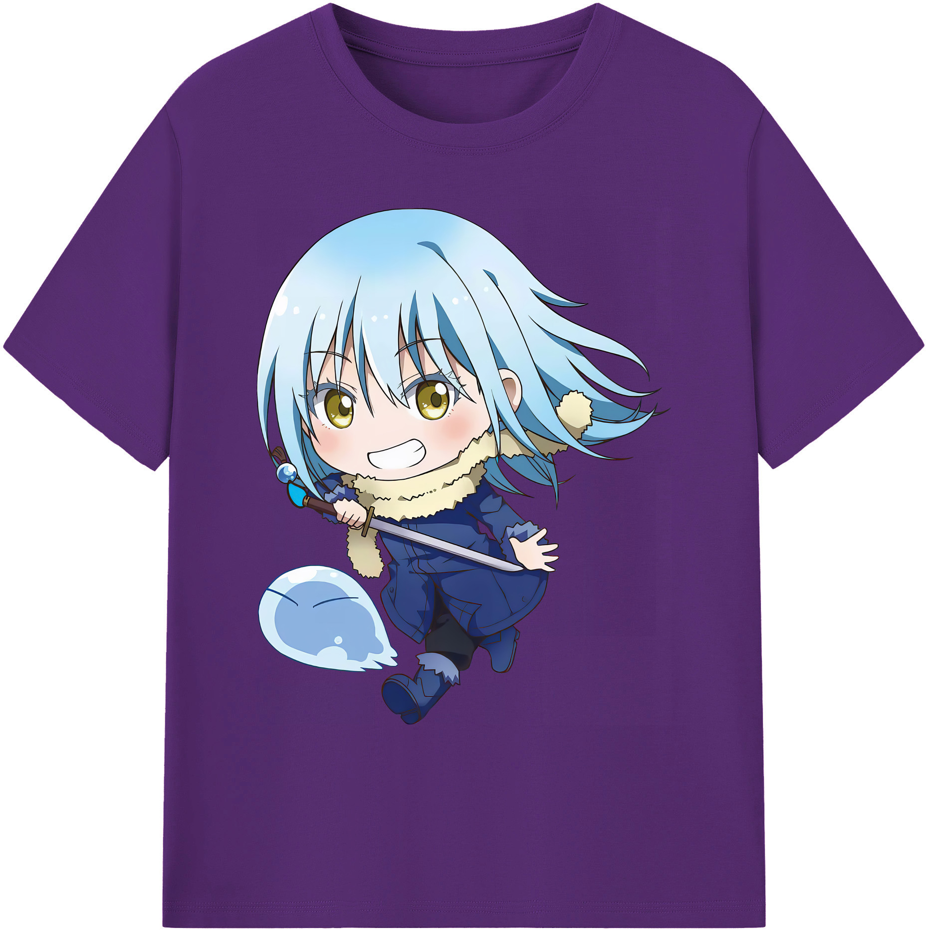 （画像用） 転スラ Regarding Reincarnated to Slime 綿100％ メンズ半袖Tシャツ｜肌触りやわらか＆通気性