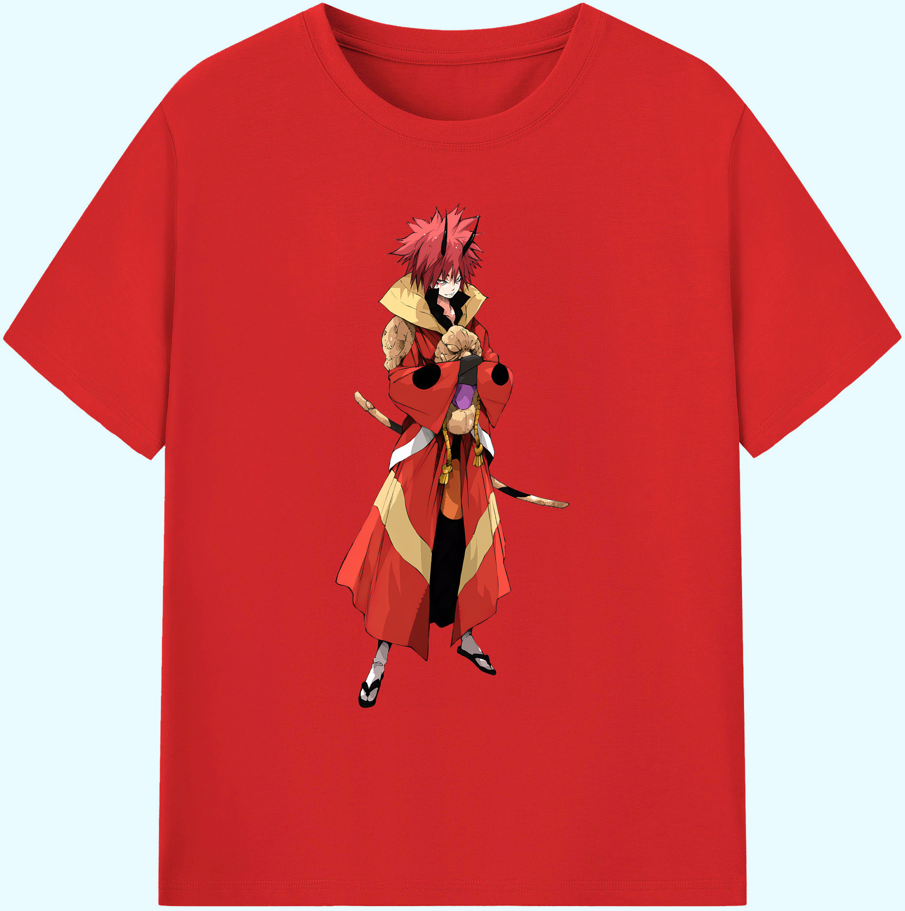 （画像用） 転スラ Regarding Reincarnated to Slime 綿100％ メンズ半袖Tシャツ｜肌触りやわらか＆通気性