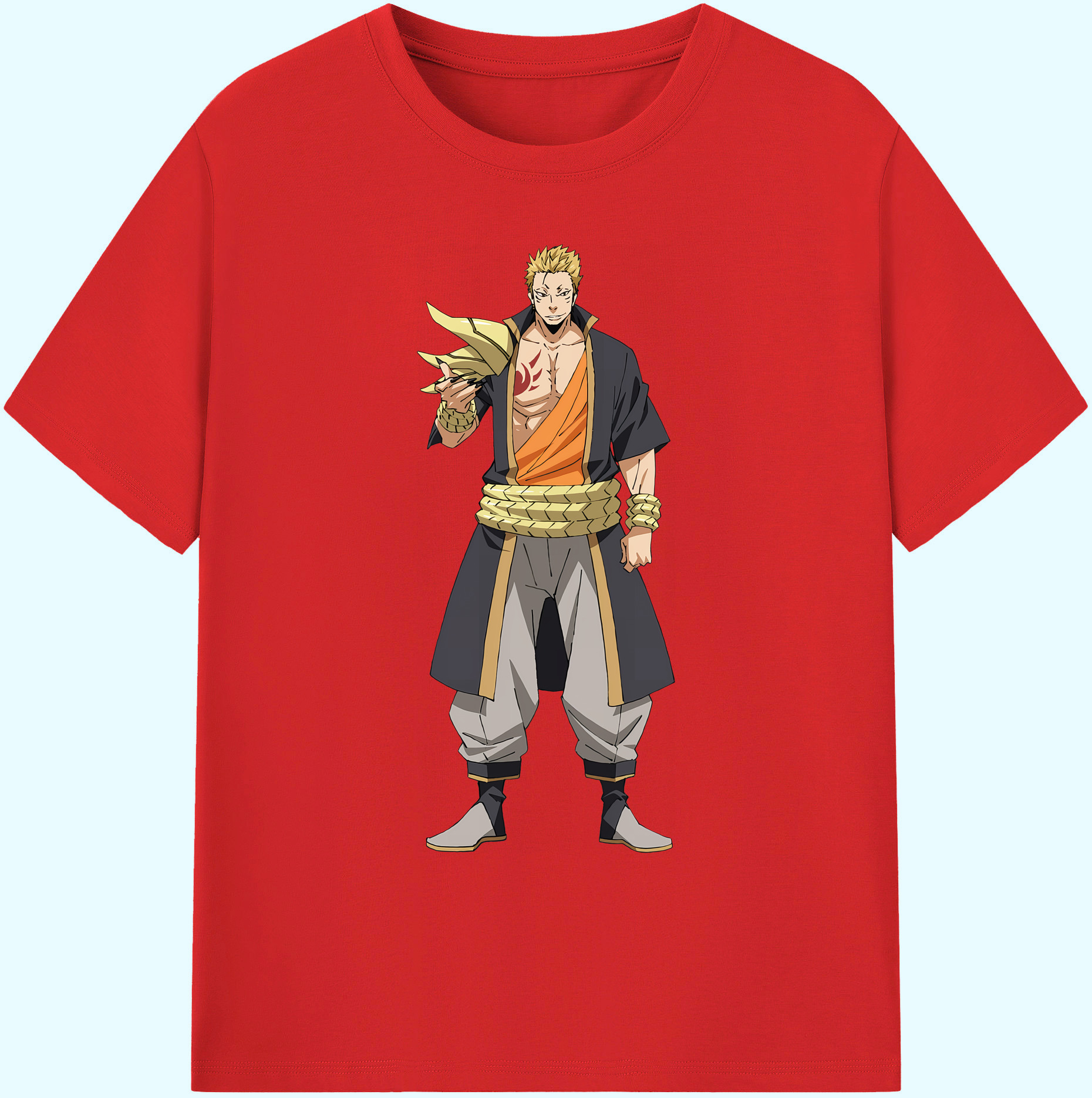 （画像用） 転スラ Regarding Reincarnated to Slime 綿100％ メンズ半袖Tシャツ｜肌触りやわらか＆通気性