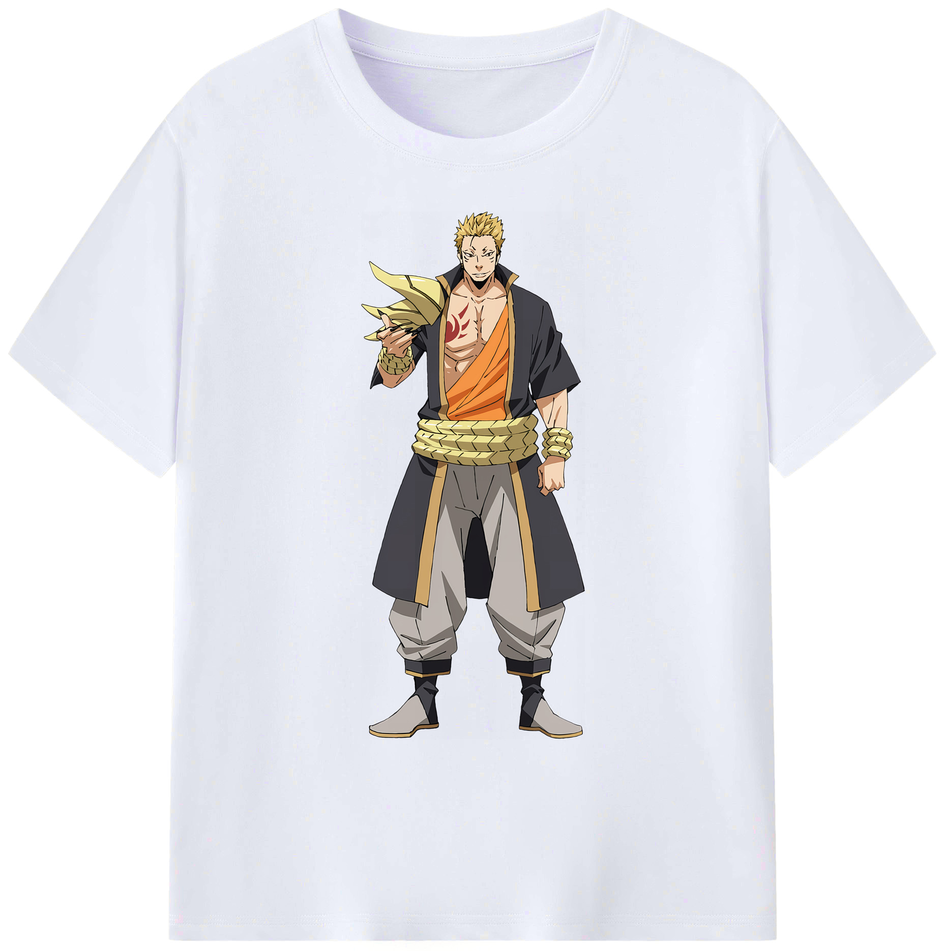 （画像用） 転スラ Regarding Reincarnated to Slime 綿100％ メンズ半袖Tシャツ｜肌触りやわらか＆通気性