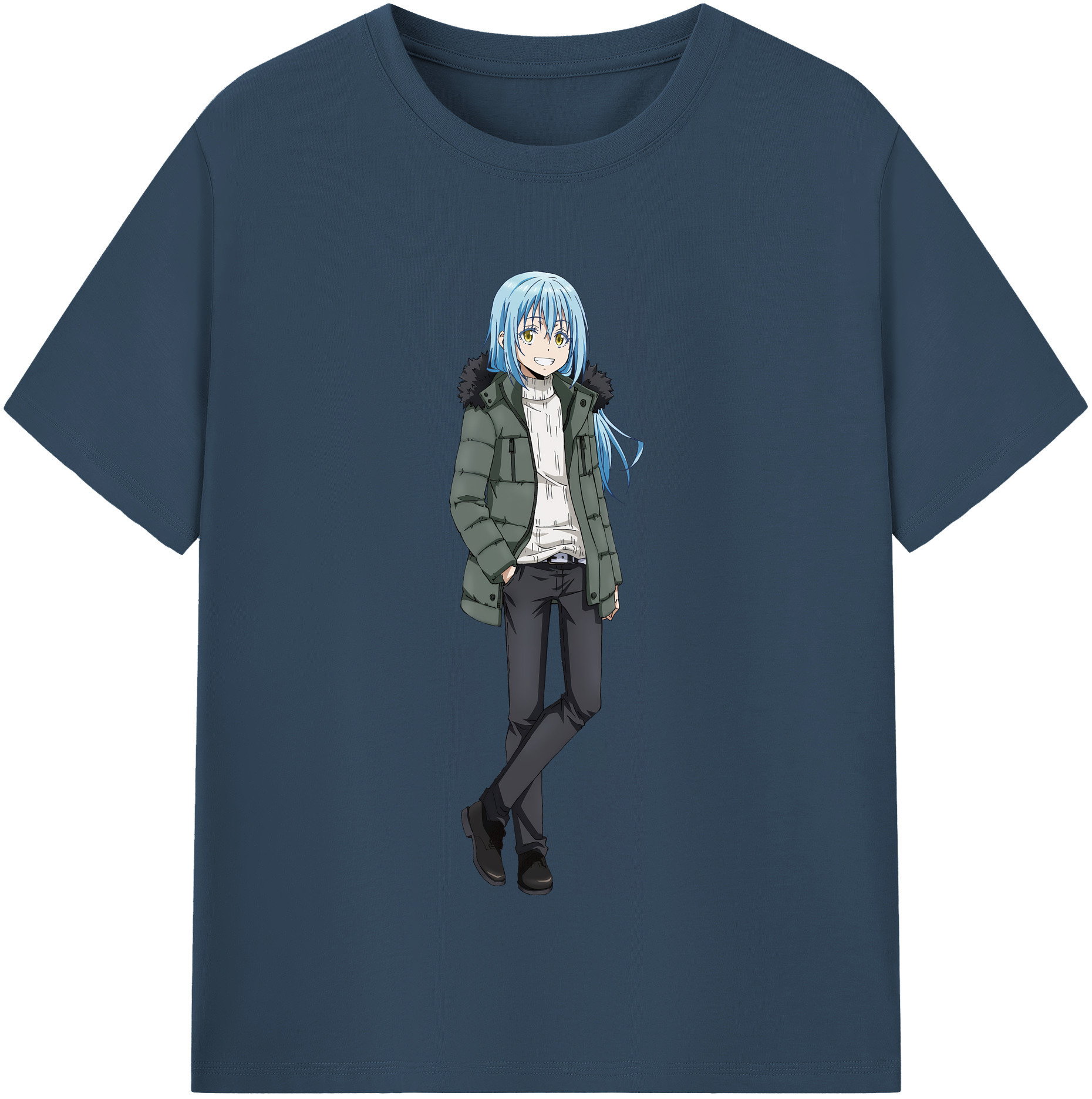 （画像用） 転スラ Regarding Reincarnated to Slime レディースカジュアルプリントTシャツ（綿100％）