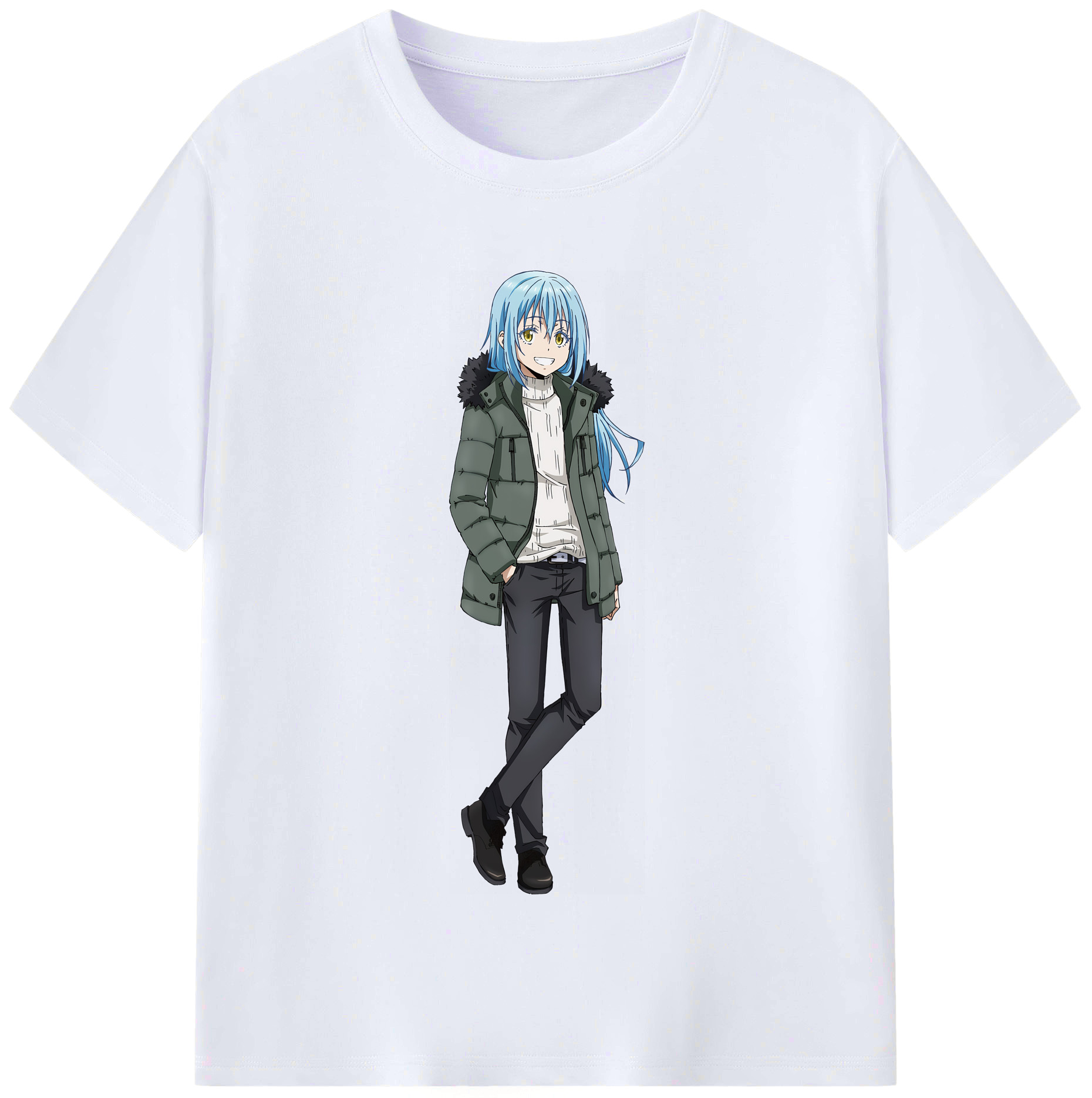 （画像用） 転スラ Regarding Reincarnated to Slime レディースカジュアルプリントTシャツ（綿100％）