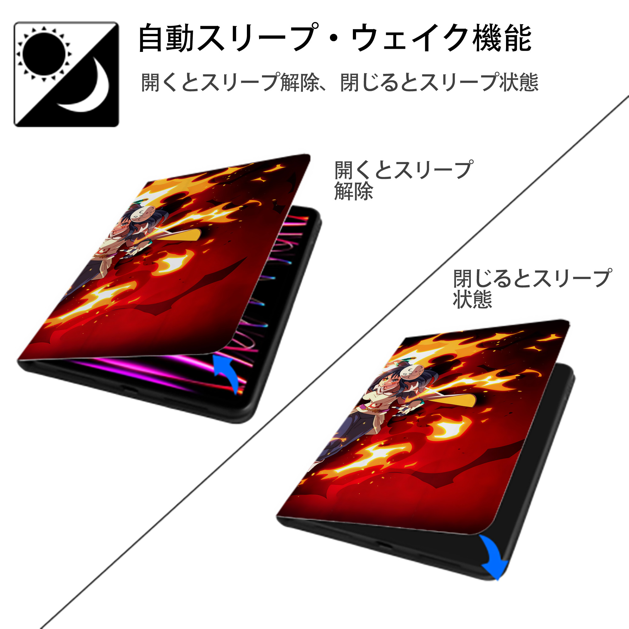 転スラ Regarding Reincarnated to Slime IPad ケース ブック型 PUレザー TPU 耐衝撃 軽量 薄型 ペン収納なし 全面保護 IPad 各モデル対応