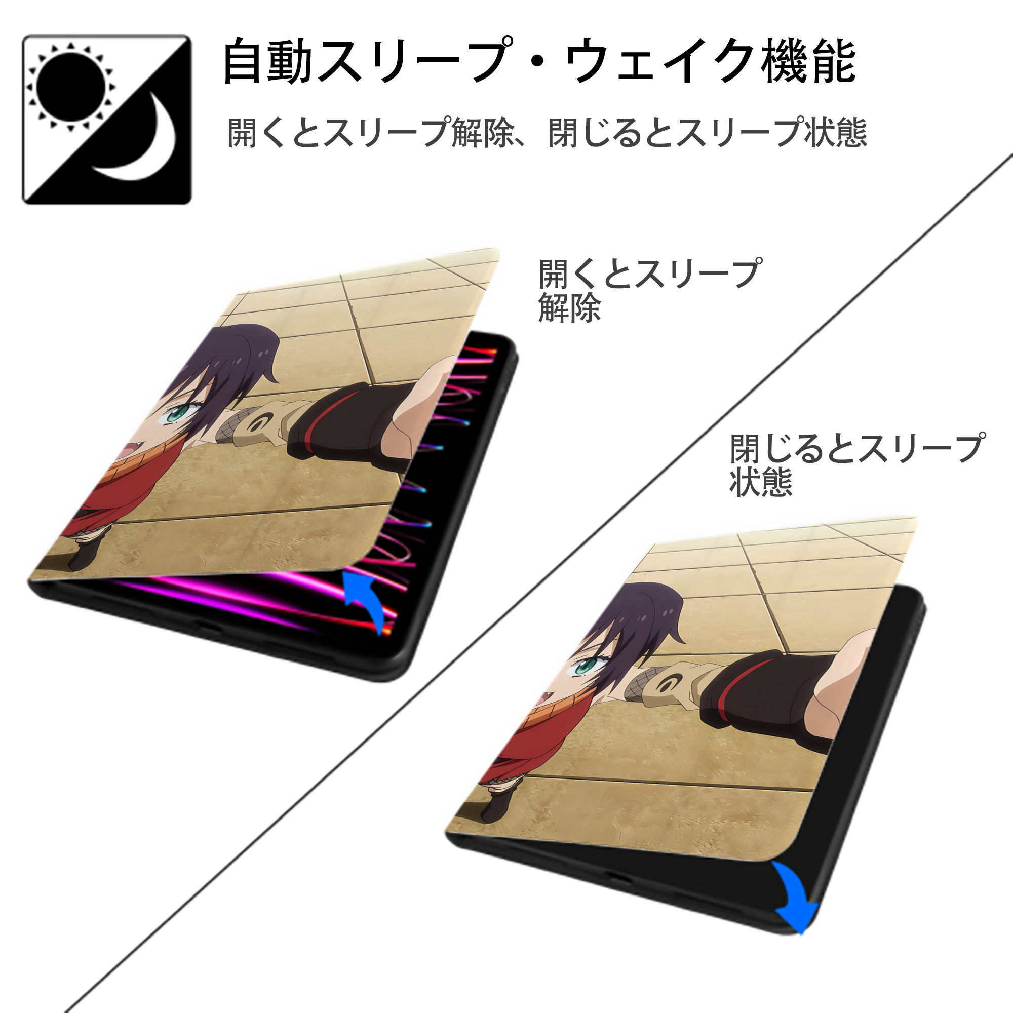 転スラ Regarding Reincarnated to Slime IPad ケース ブック型 PUレザー TPU 耐衝撃 軽量 薄型 ペン収納なし 全面保護 IPad 各モデル対応