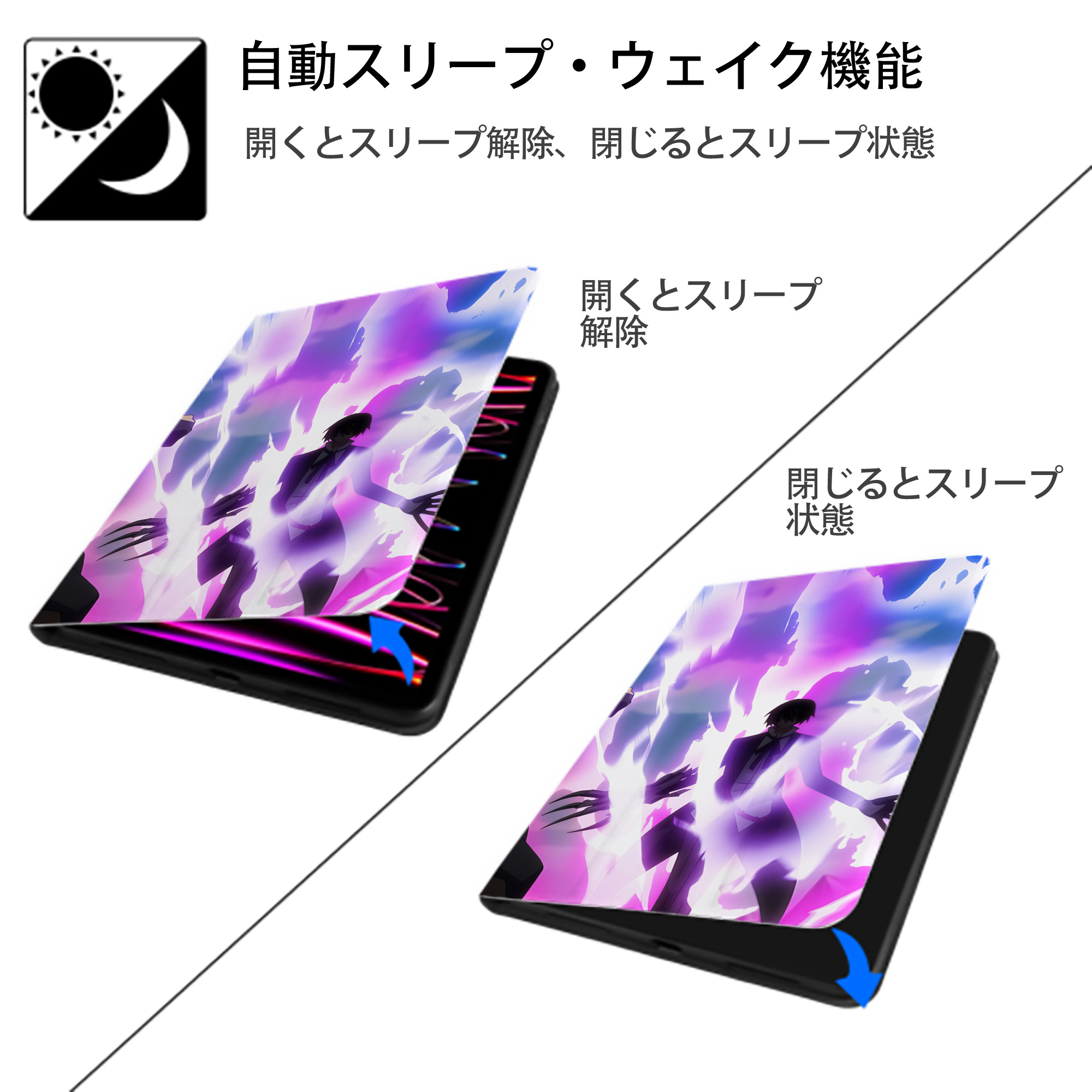 転スラ Regarding Reincarnated to Slime IPad ケース ブック型 PUレザー TPU 耐衝撃 軽量 薄型 ペン収納なし 全面保護 IPad 各モデル対応