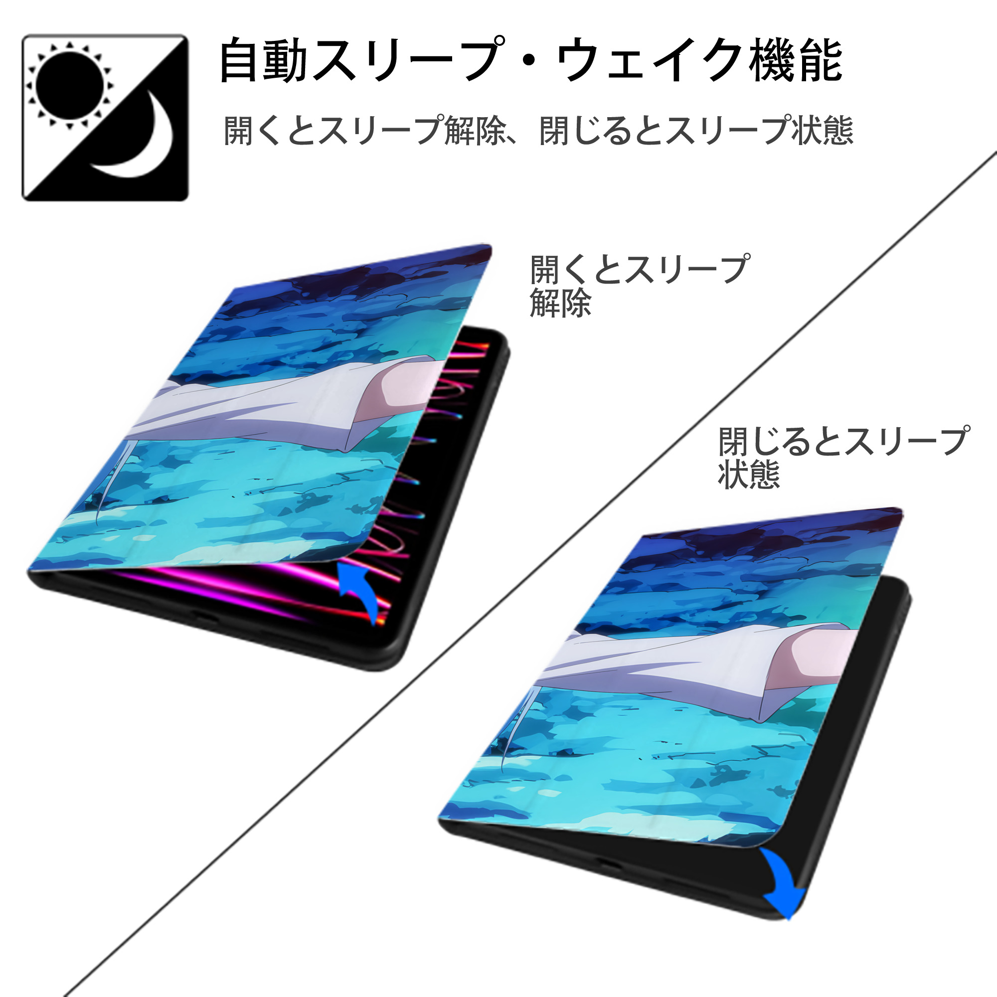 転スラ Regarding Reincarnated to Slime IPad ケース ブック型 PUレザー TPU 耐衝撃 軽量 薄型 ペン収納なし 全面保護 IPad 各モデル対応
