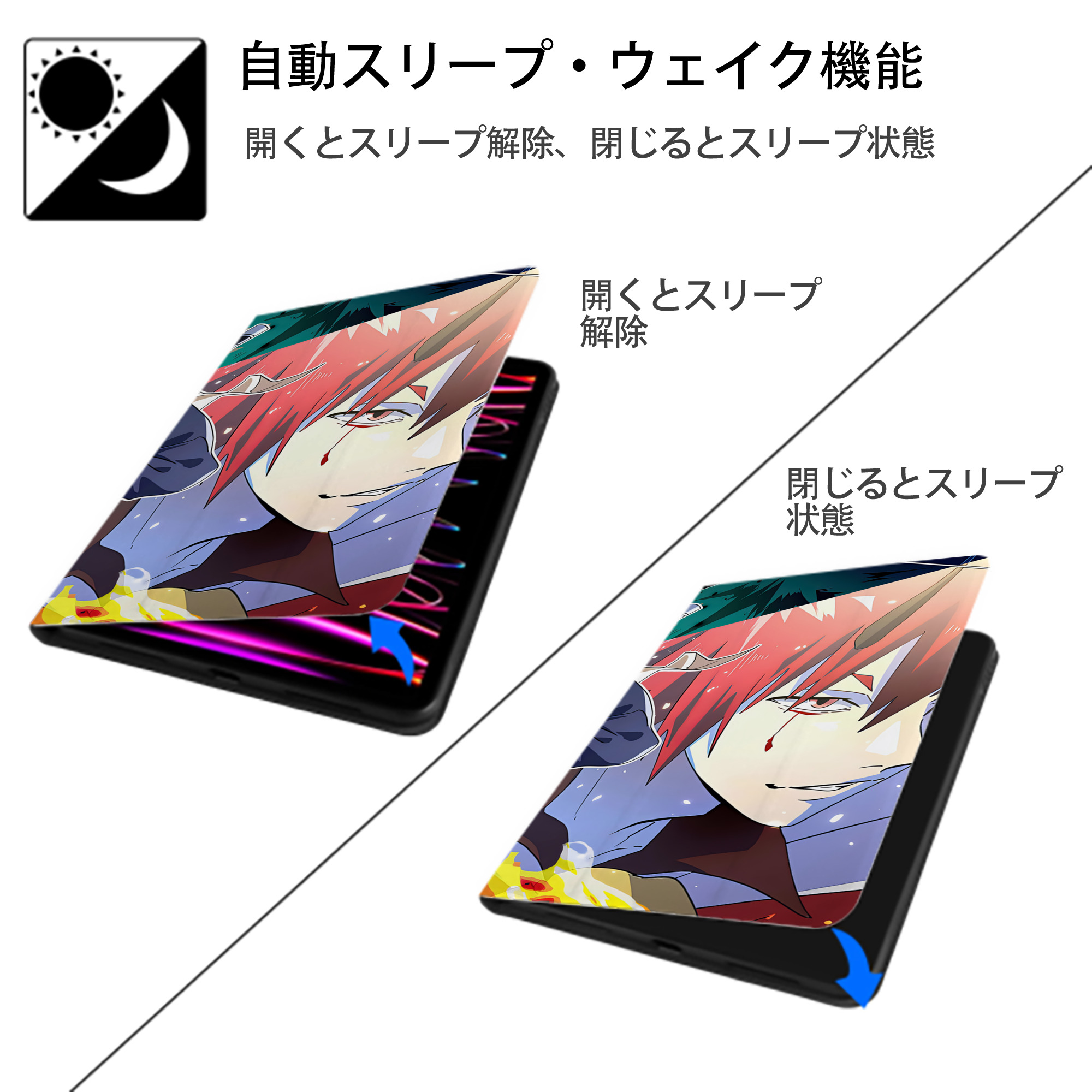 転スラ Regarding Reincarnated to Slime IPad ケース ブック型 PUレザー TPU 耐衝撃 軽量 薄型 ペン収納なし 全面保護 IPad 各モデル対応