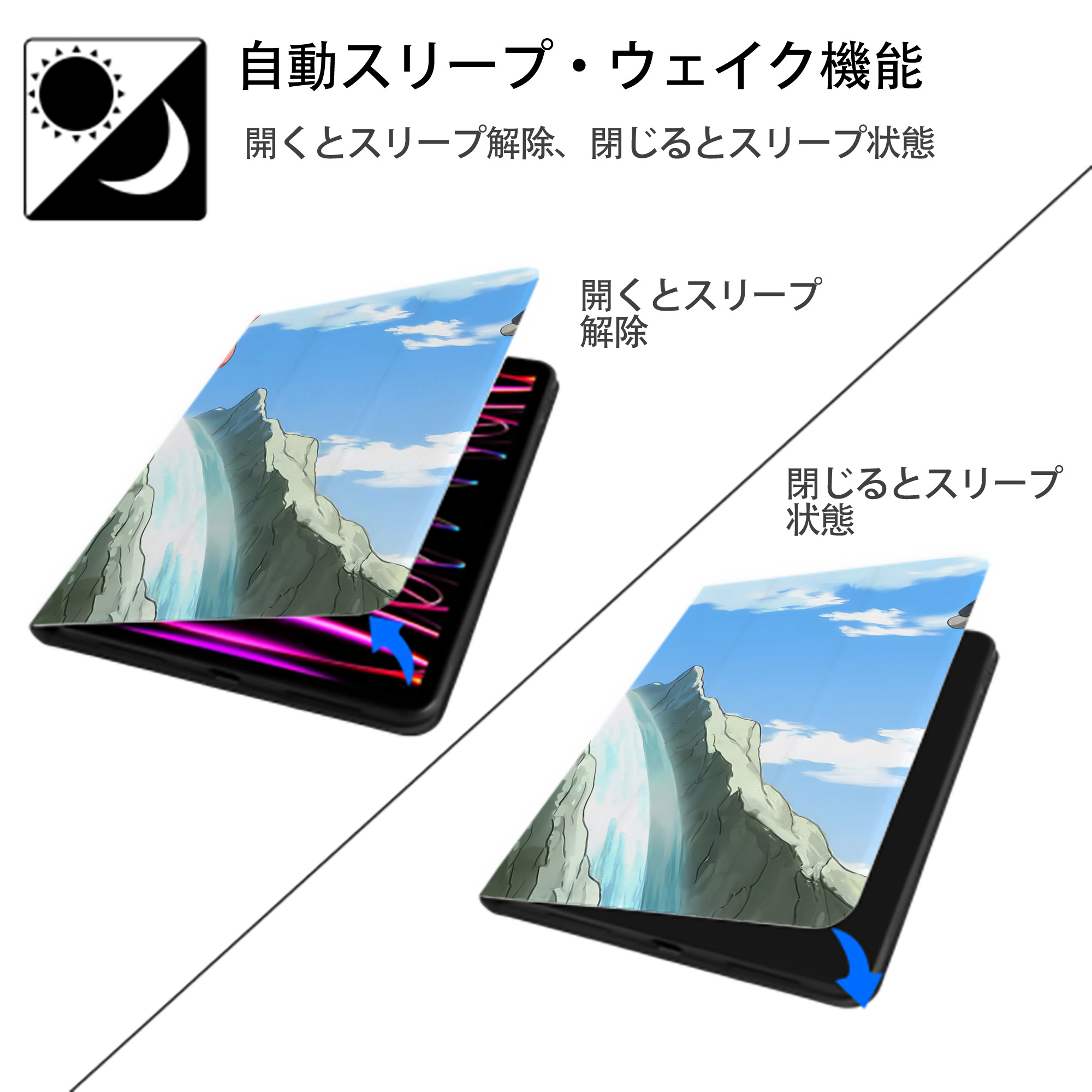 転スラ Regarding Reincarnated to Slime IPad ケース ブック型 PUレザー TPU 耐衝撃 軽量 薄型 ペン収納なし 全面保護 IPad 各モデル対応