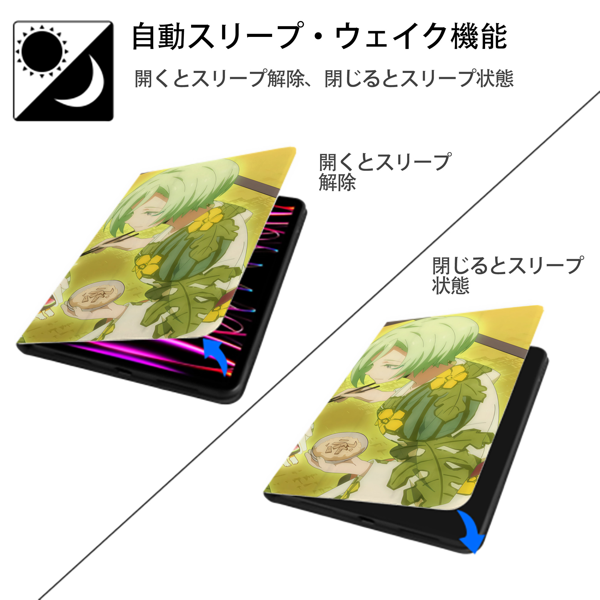 転スラ Regarding Reincarnated to Slime IPad ケース ブック型 PUレザー TPU 耐衝撃 軽量 薄型 ペン収納なし 全面保護 IPad 各モデル対応