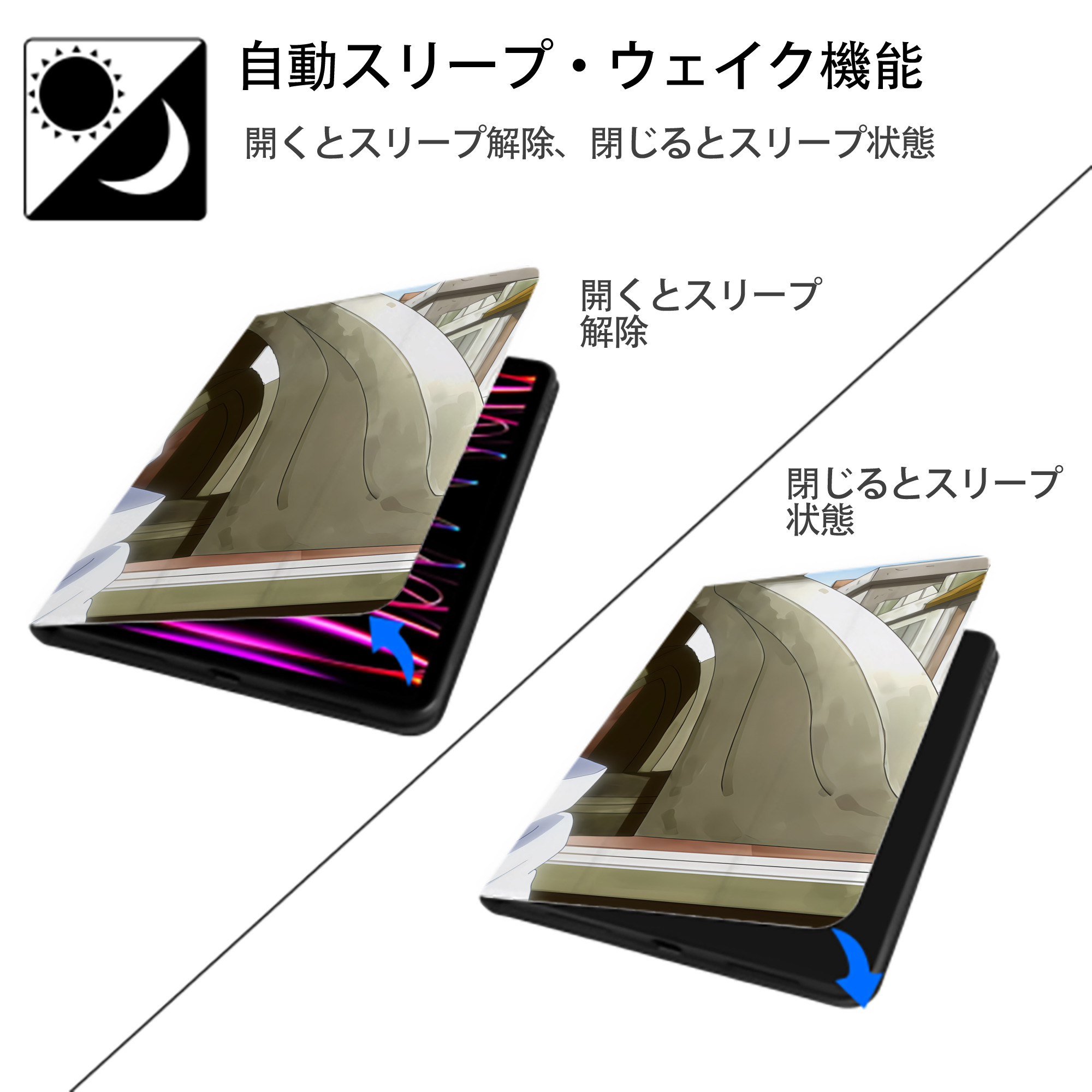 転スラ Regarding Reincarnated to Slime IPad ケース ブック型 PUレザー TPU 耐衝撃 軽量 薄型 ペン収納なし 全面保護 IPad 各モデル対応