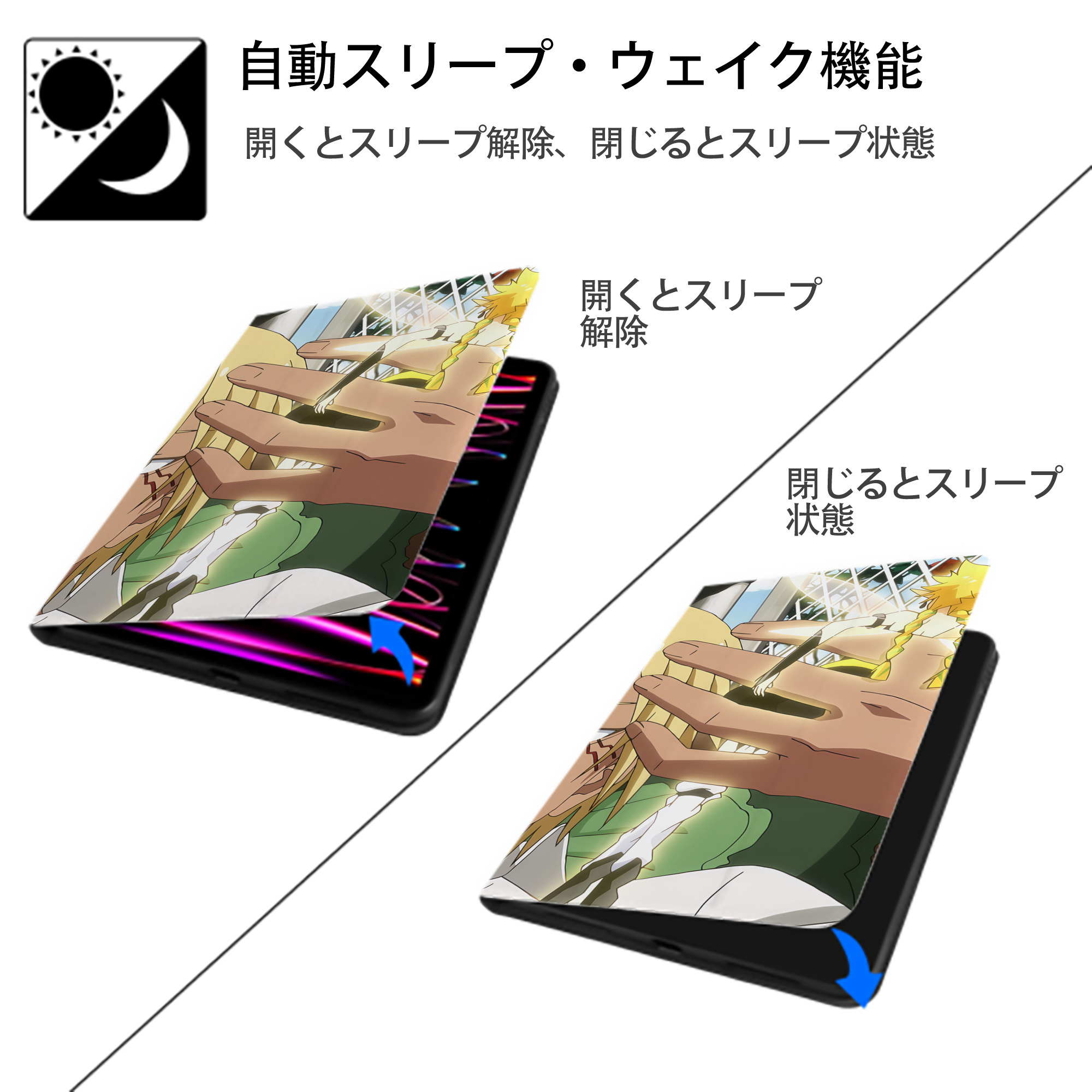 転スラ Regarding Reincarnated to Slime IPad ケース ブック型 PUレザー TPU 耐衝撃 軽量 薄型 ペン収納なし 全面保護 IPad 各モデル対応