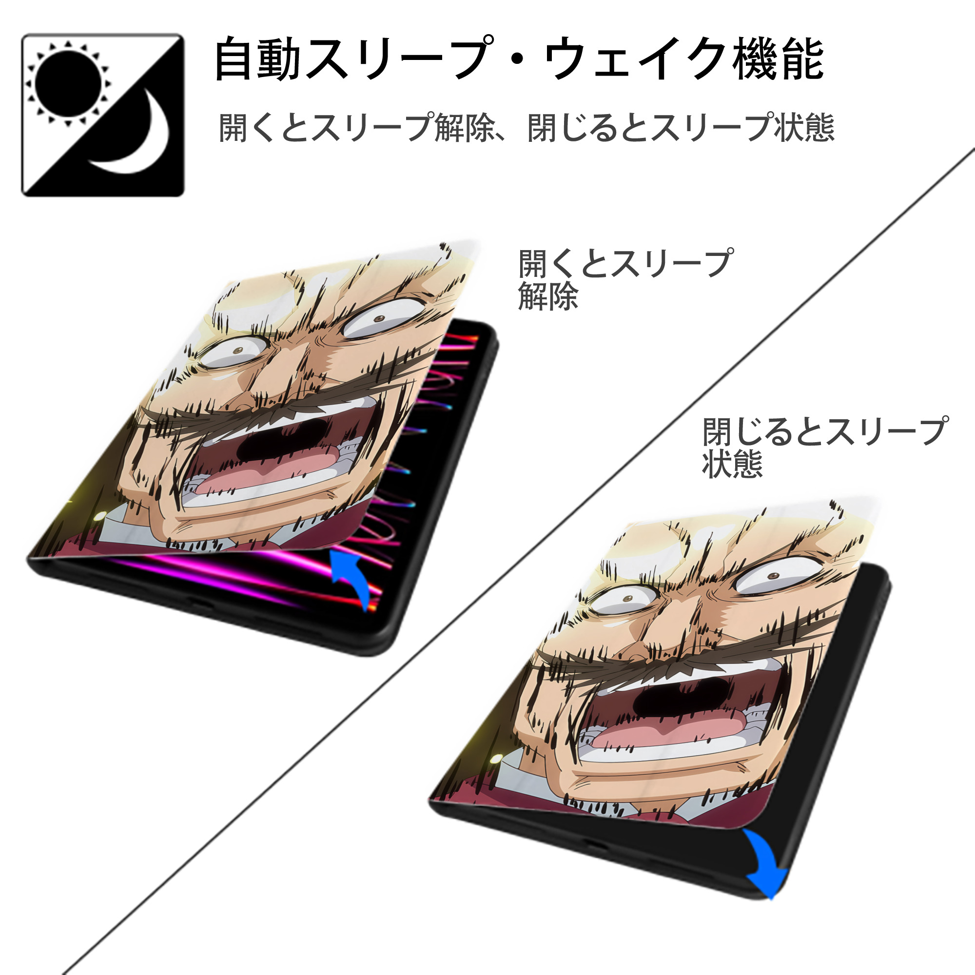 転スラ Regarding Reincarnated to Slime IPad ケース ブック型 PUレザー TPU 耐衝撃 軽量 薄型 ペン収納なし 全面保護 IPad 各モデル対応