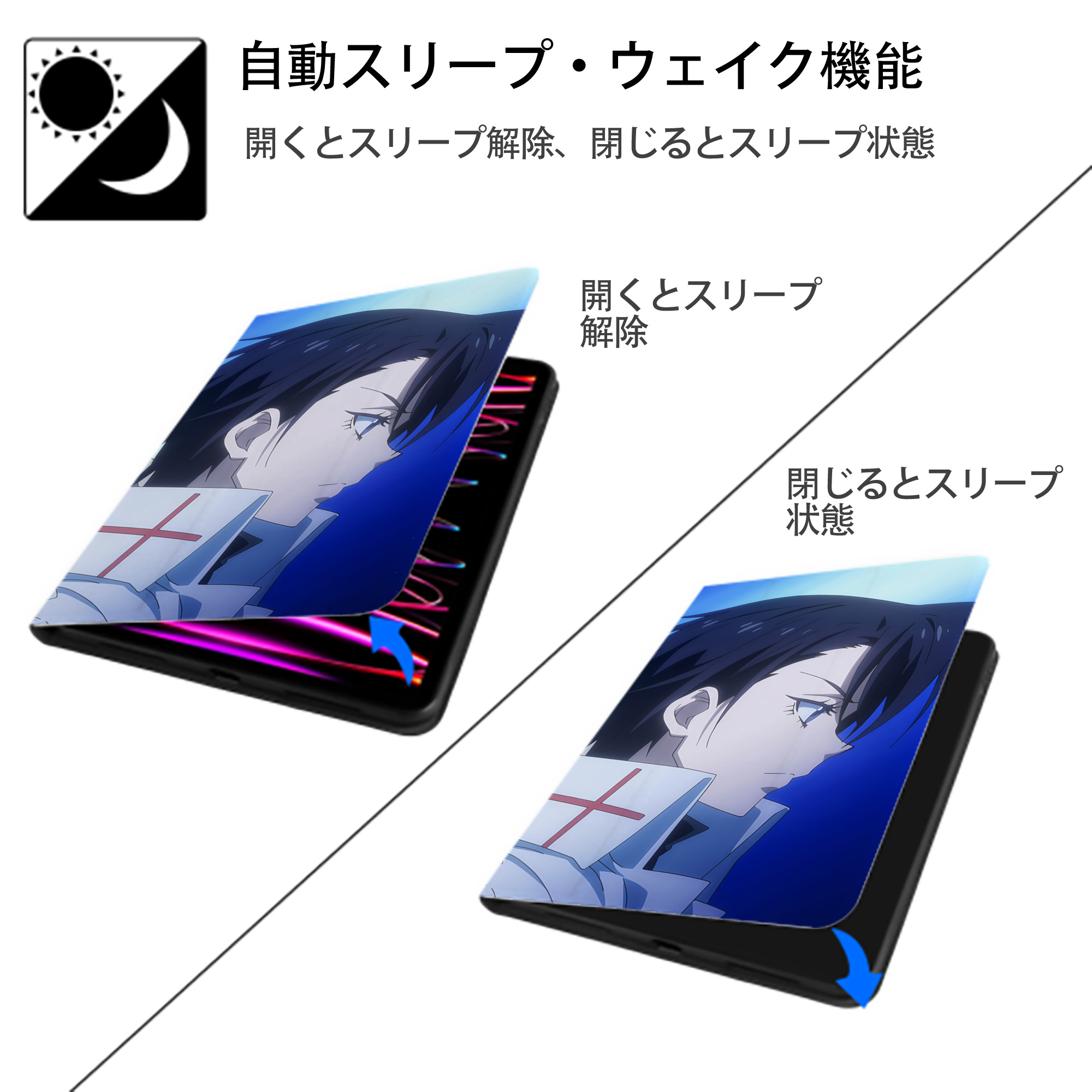 転スラ Regarding Reincarnated to Slime IPad ケース ブック型 PUレザー TPU 耐衝撃 軽量 薄型 ペン収納なし 全面保護 IPad 各モデル対応
