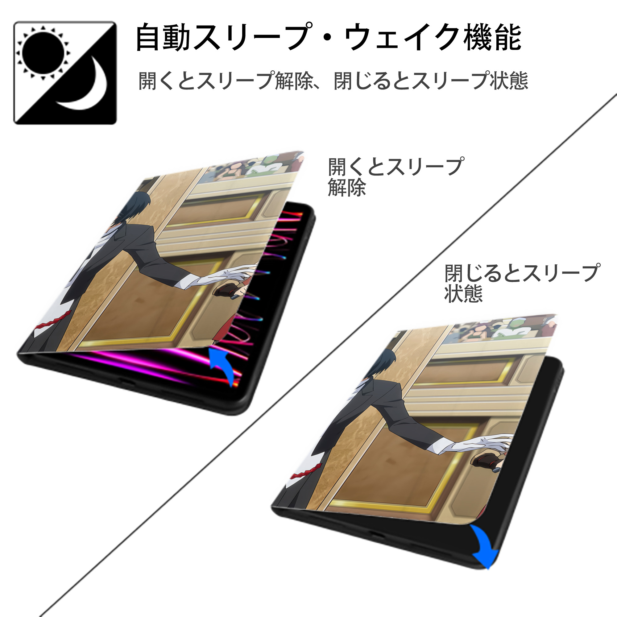 転スラ Regarding Reincarnated to Slime IPad ケース ブック型 PUレザー TPU 耐衝撃 軽量 薄型 ペン収納なし 全面保護 IPad 各モデル対応