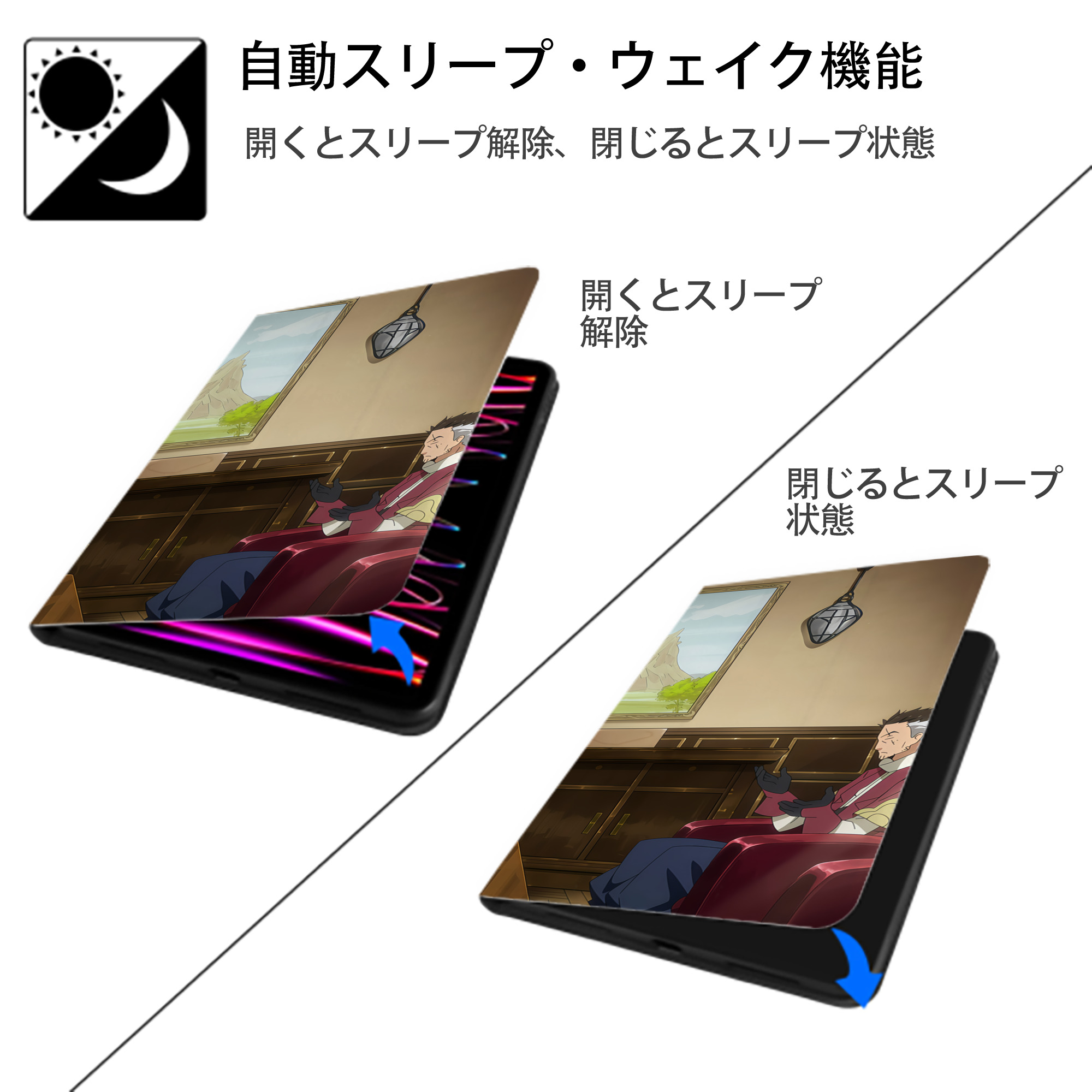 転スラ Regarding Reincarnated to Slime IPad ケース ブック型 PUレザー TPU 耐衝撃 軽量 薄型 ペン収納なし 全面保護 IPad 各モデル対応
