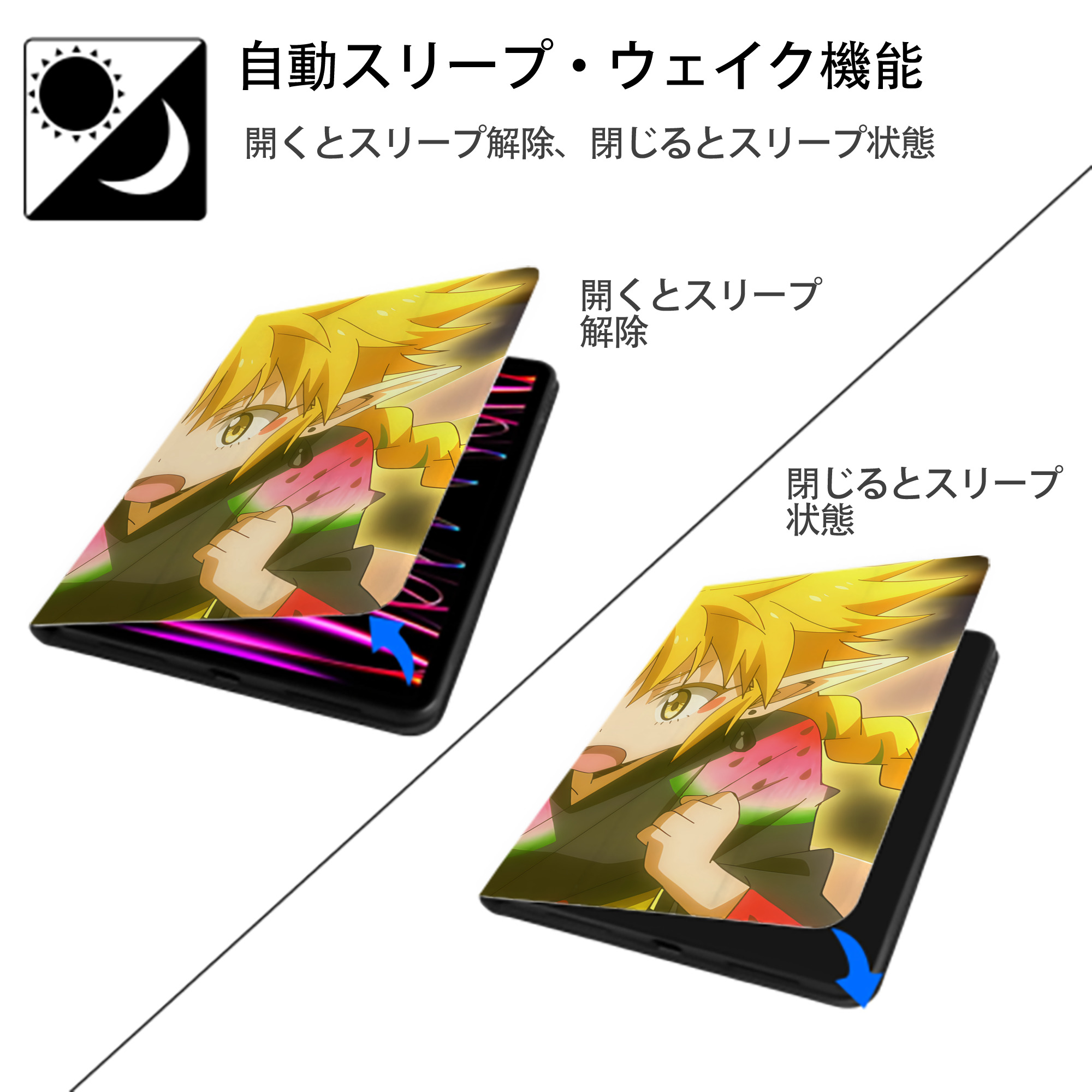 転スラ Regarding Reincarnated to Slime IPad ケース ブック型 PUレザー TPU 耐衝撃 軽量 薄型 ペン収納なし 全面保護 IPad 各モデル対応