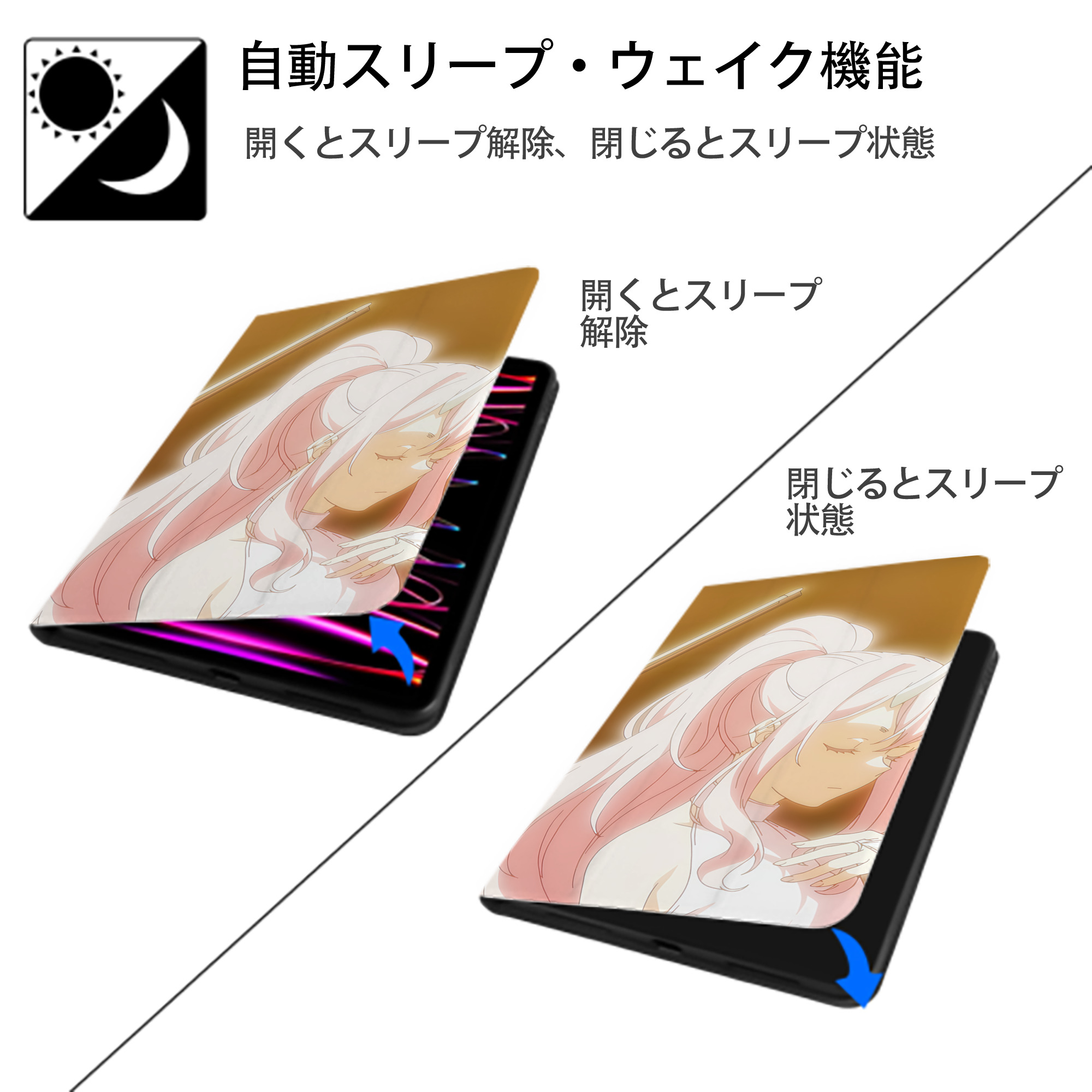 転スラ Regarding Reincarnated to Slime IPad ケース ブック型 PUレザー TPU 耐衝撃 軽量 薄型 ペン収納なし 全面保護 IPad 各モデル対応