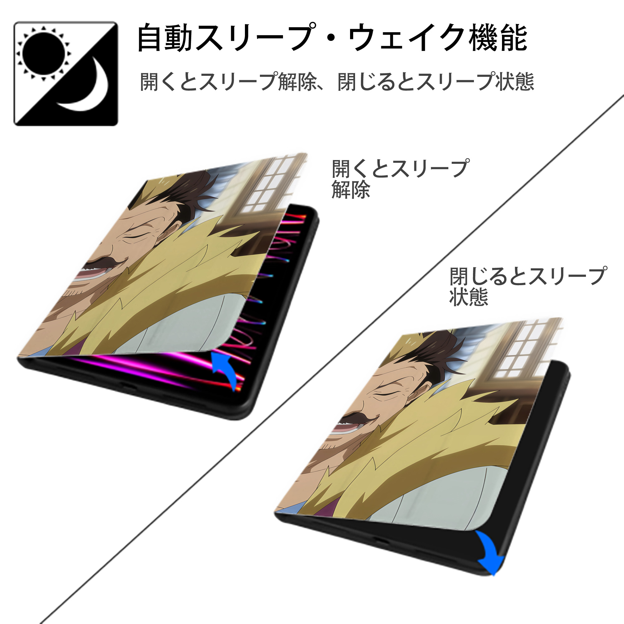 転スラ Regarding Reincarnated to Slime IPad ケース ブック型 PUレザー TPU 耐衝撃 軽量 薄型 ペン収納なし 全面保護 IPad 各モデル対応
