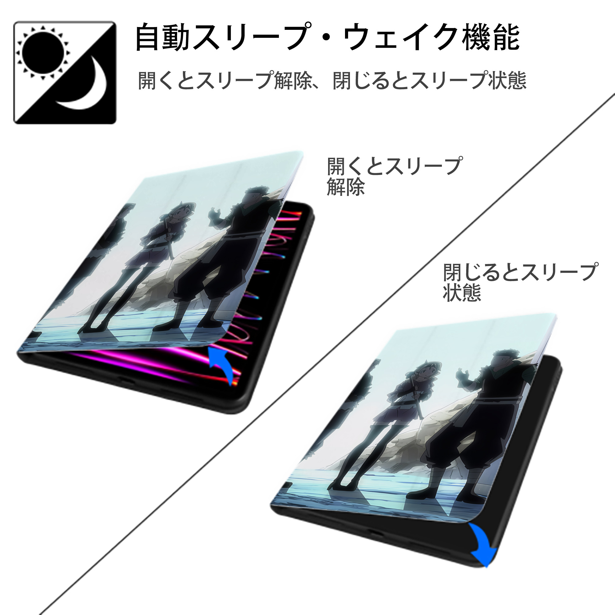 転スラ Regarding Reincarnated to Slime IPad ケース ブック型 PUレザー TPU 耐衝撃 軽量 薄型 ペン収納なし 全面保護 IPad 各モデル対応